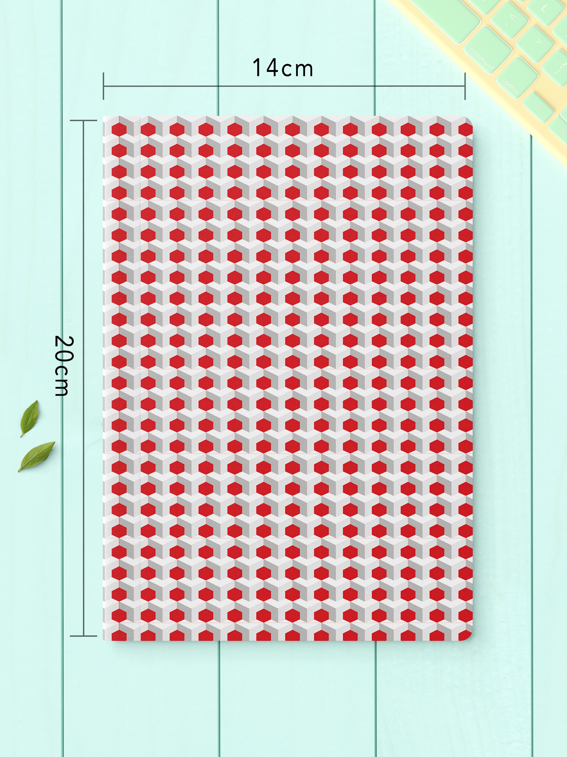 Çizgisiz Defter Seti, 2 Adet Geometrik Desenli Notebook, Not Defteri, Anı Defteri, 64 Sayfa Orta Boy