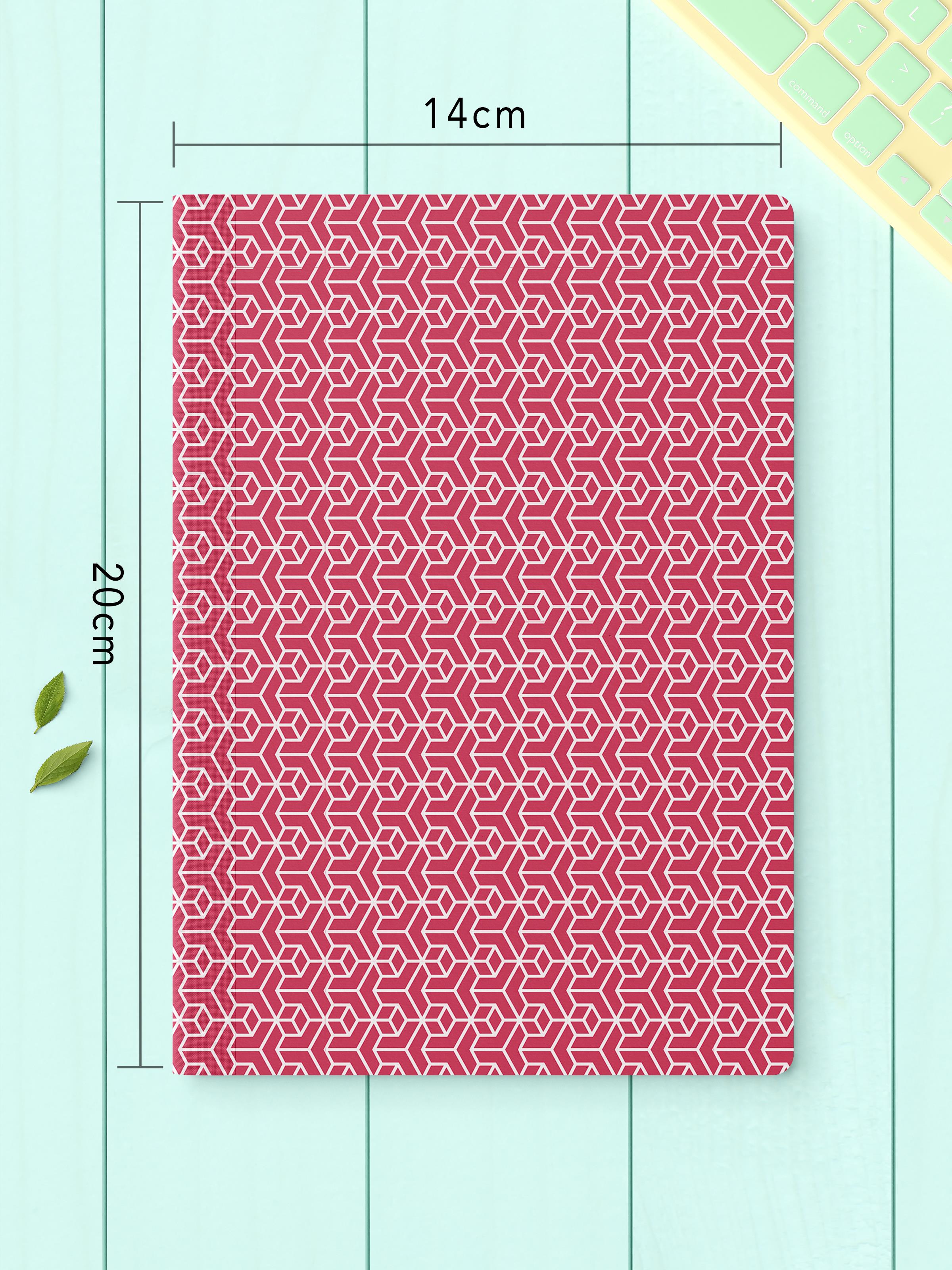 Çizgisiz Defter Seti, 2 Adet Geometrik Desenli Notebook, Not Defteri, Anı Defteri, 64 Sayfa Orta Boy