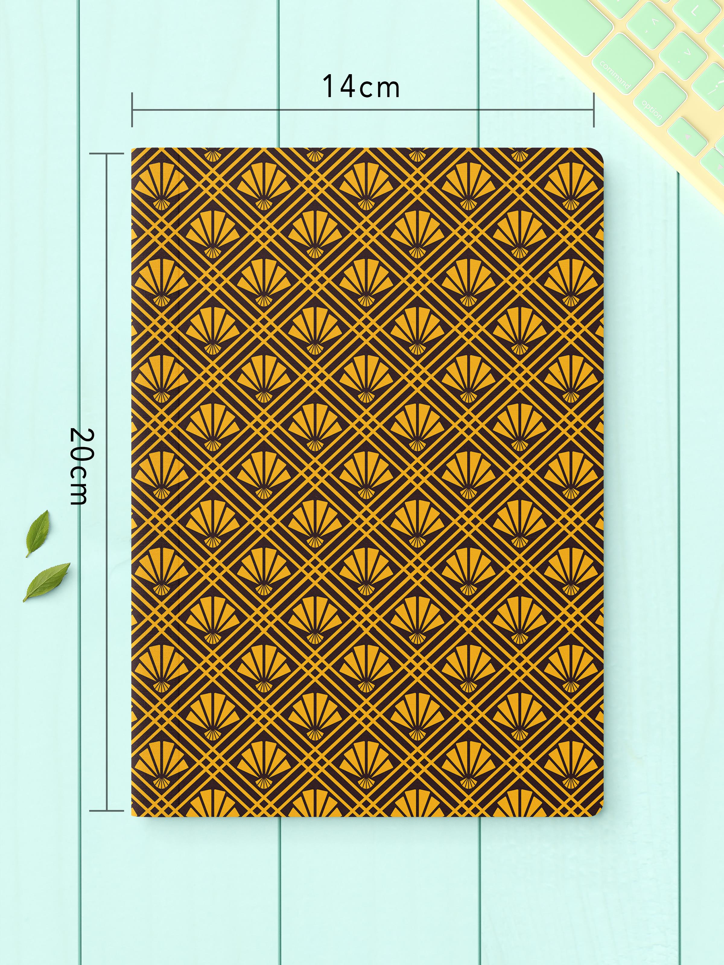 Çizgisiz Defter Seti, 2 Adet Geometrik Desenli Notebook, Not Defteri, Anı Defteri, 64 Sayfa Orta Boy