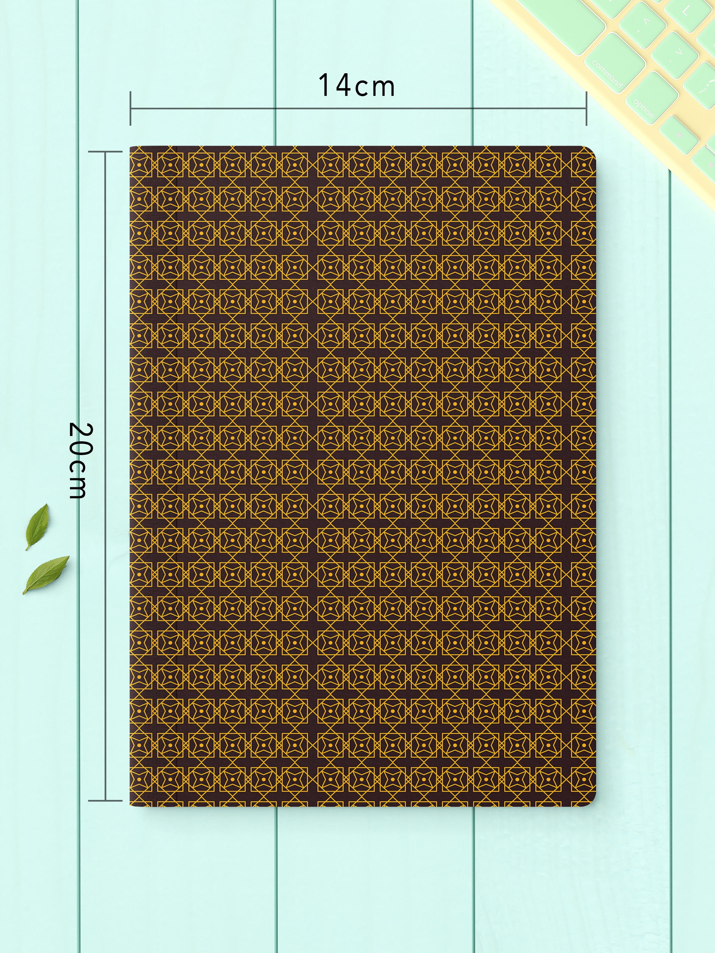 Çizgisiz Defter Seti, 2 Adet Geometrik Desenli Notebook, Not Defteri, Anı Defteri, 64 Sayfa Orta Boy