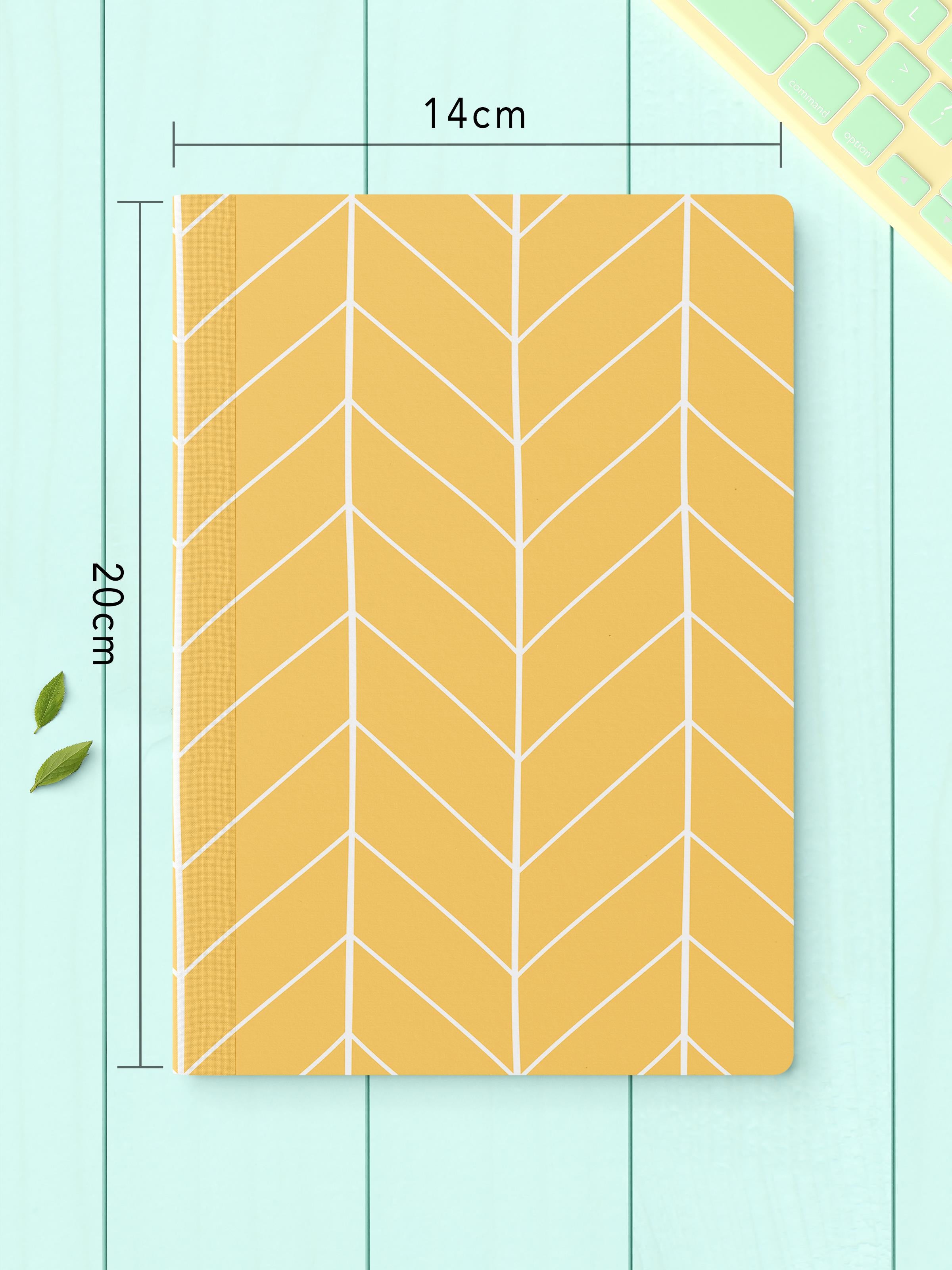 Çizgisiz Defter Seti, 2 Adet Geometrik Desenli Notebook, Not Defteri, Anı Defteri, 64 Sayfa Orta Boy