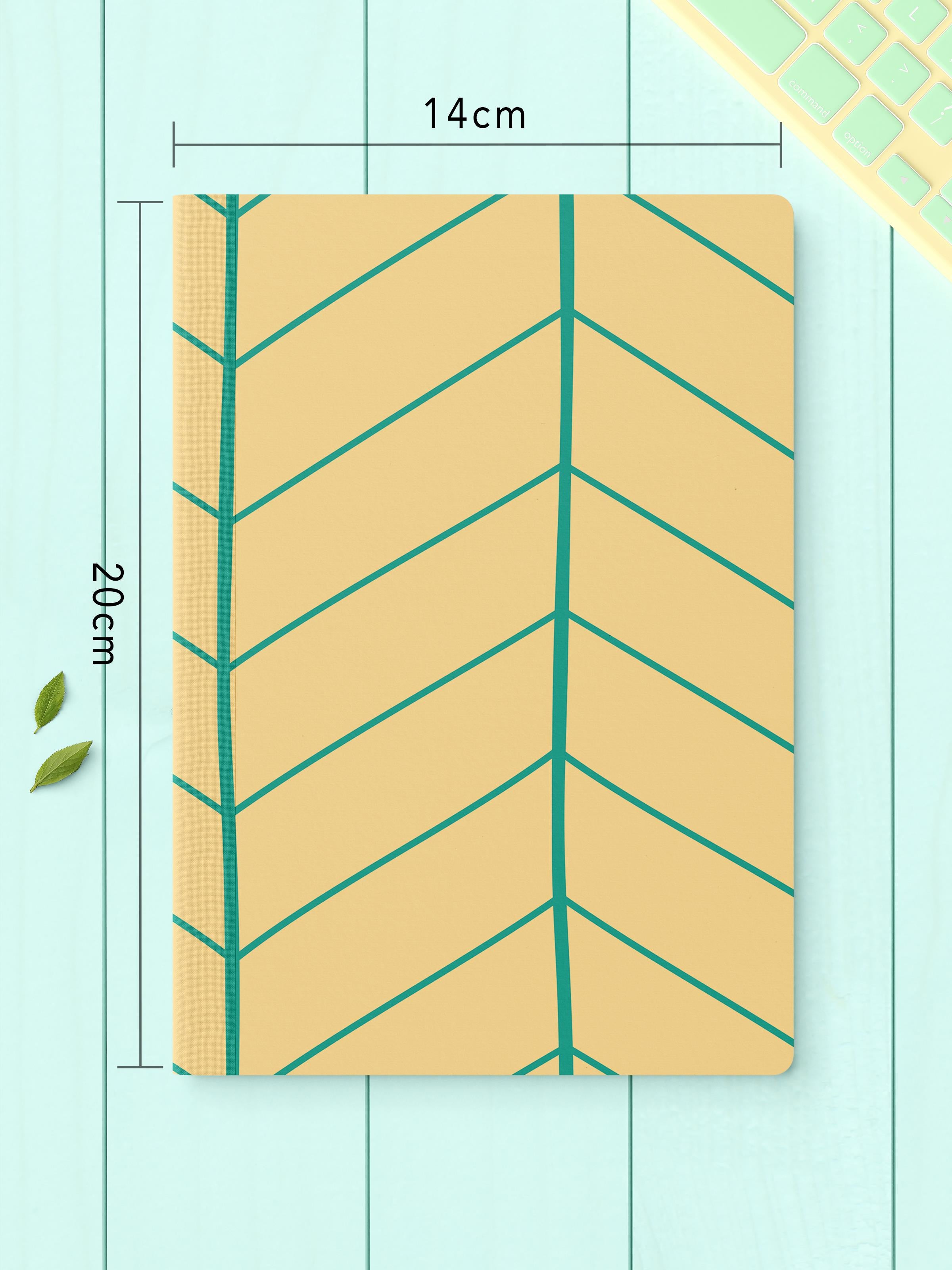Çizgisiz Defter Seti, 2 Adet Geometrik Desenli Notebook, Not Defteri, Anı Defteri, 64 Sayfa Orta Boy