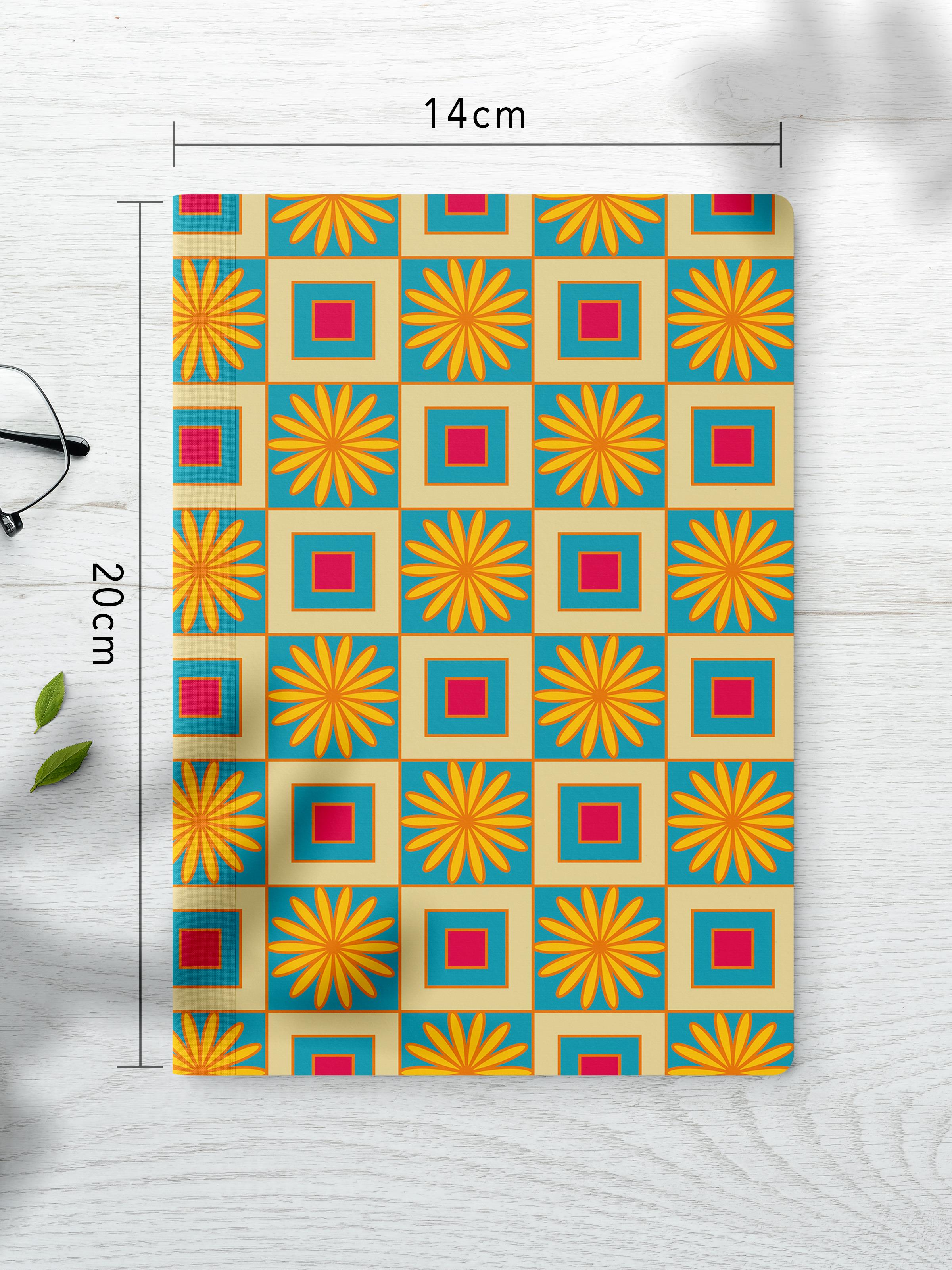 Çizgisiz Defter Seti, 2 Adet Geometrik Desenli Notebook, Not Defteri, Anı Defteri, 64 Sayfa Orta Boy