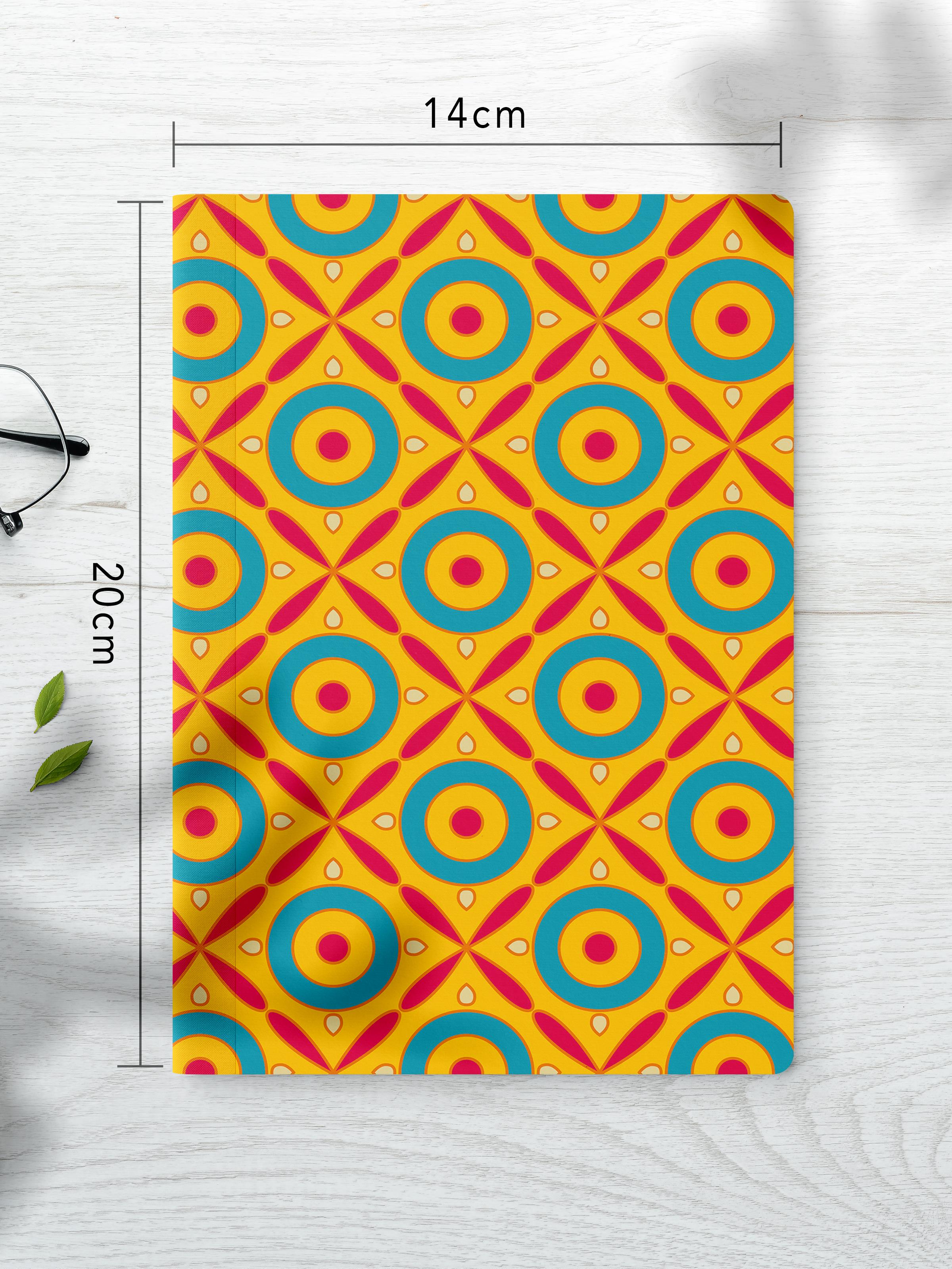Çizgisiz Defter Seti, 2 Adet Geometrik Desenli Notebook, Not Defteri, Anı Defteri, 64 Sayfa Orta Boy