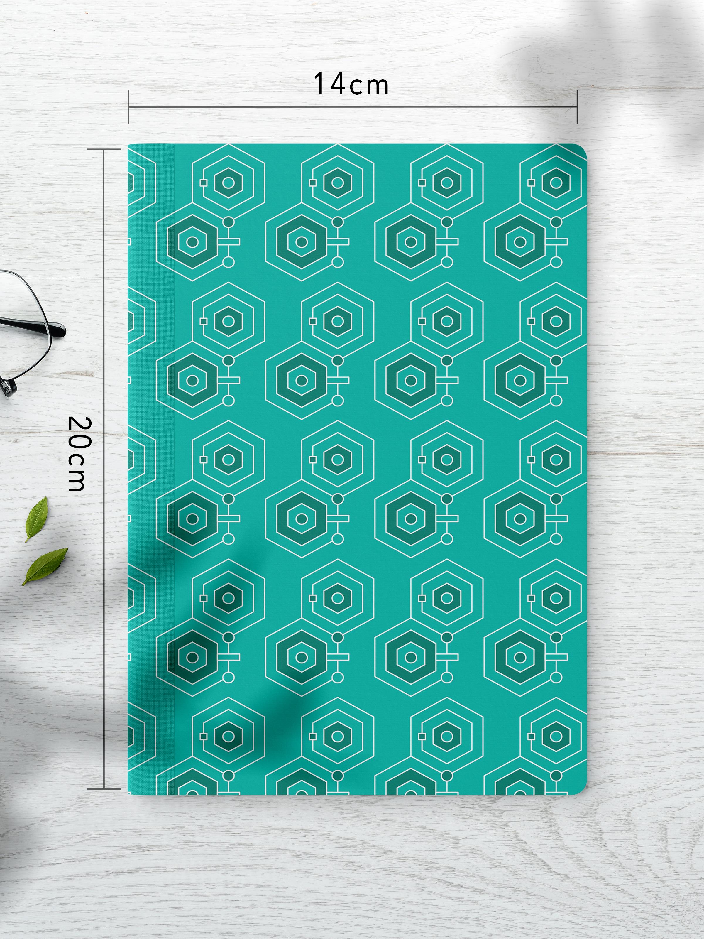 Çizgisiz Defter Seti, 2 Adet Geometrik Desenli Notebook, Not Defteri, Anı Defteri, 64 Sayfa Orta Boy