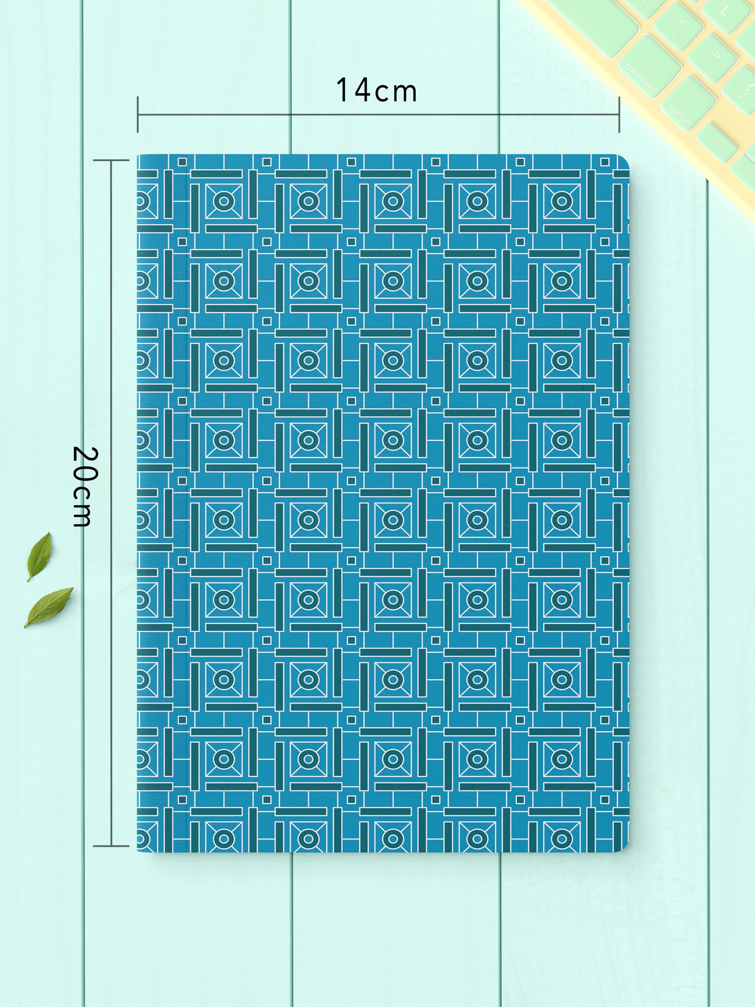 Çizgisiz Defter Seti, 2 Adet Geometrik Desenli Notebook, Not Defteri, Anı Defteri, 64 Sayfa Orta Boy