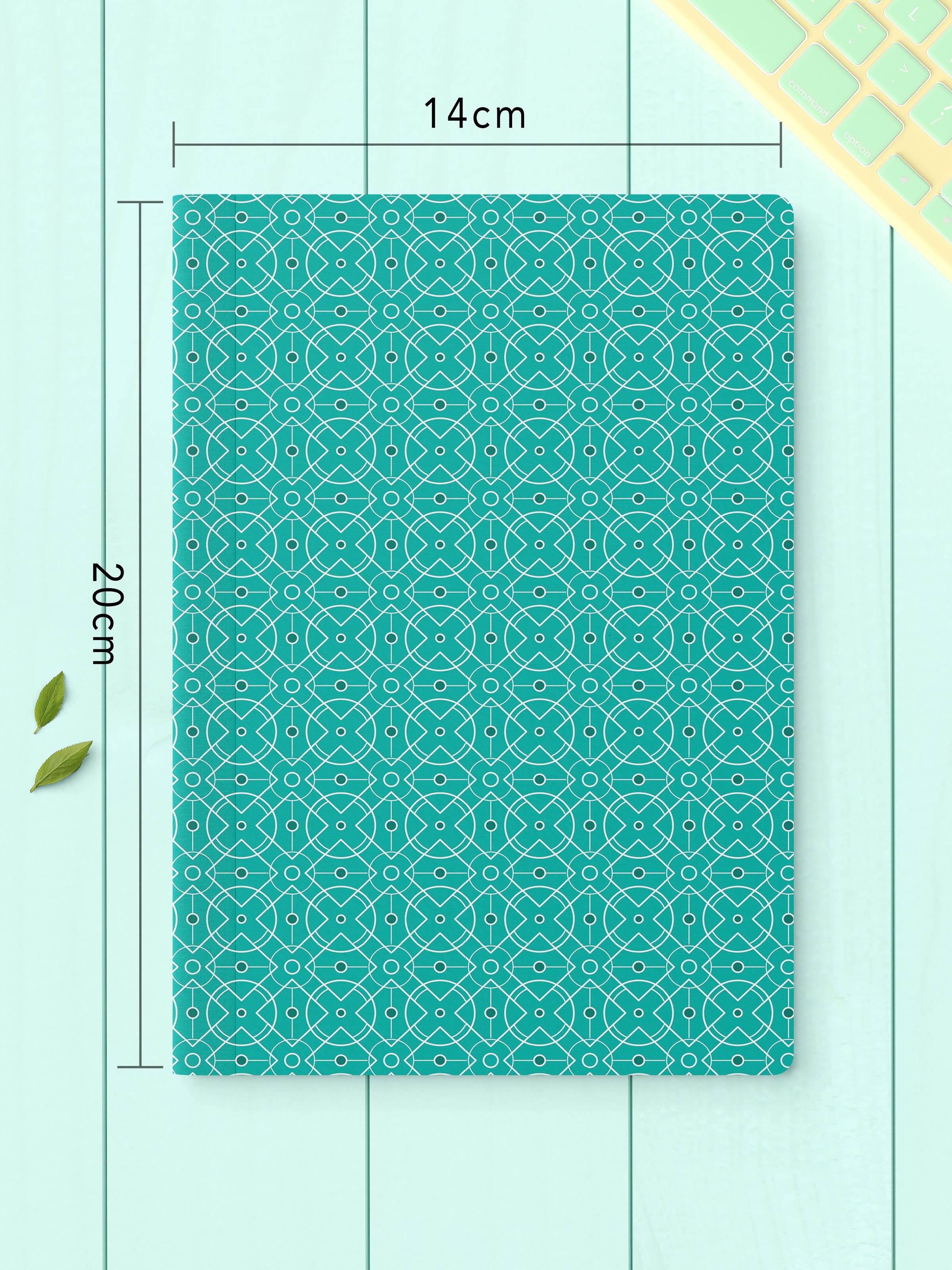 Çizgisiz Defter Seti, 2 Adet Geometrik Desenli Notebook, Not Defteri, Anı Defteri, 64 Sayfa Orta Boy