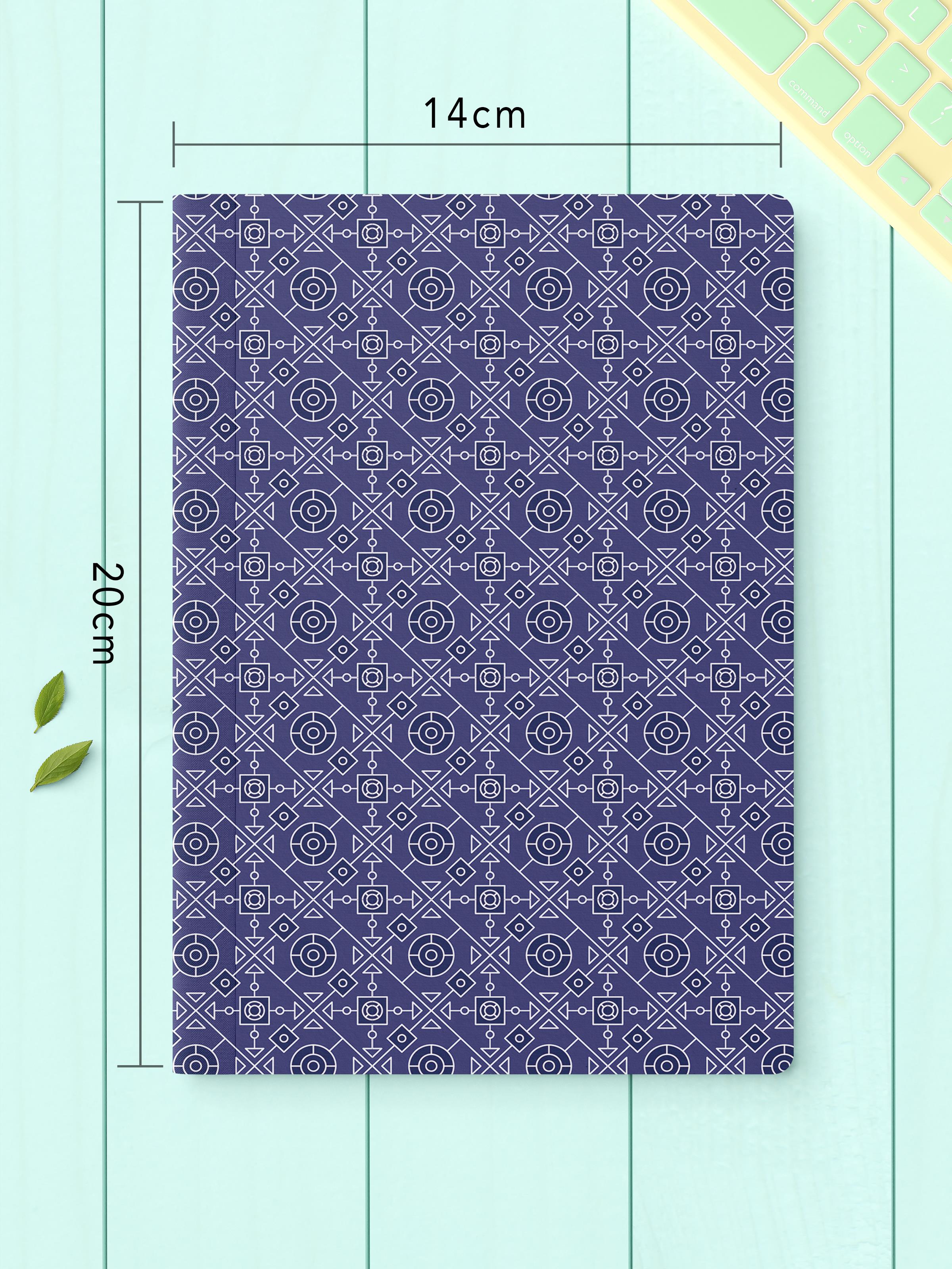 Çizgisiz Defter Seti, 2 Adet Geometrik Desenli Notebook, Not Defteri, Anı Defteri, 64 Sayfa Orta Boy