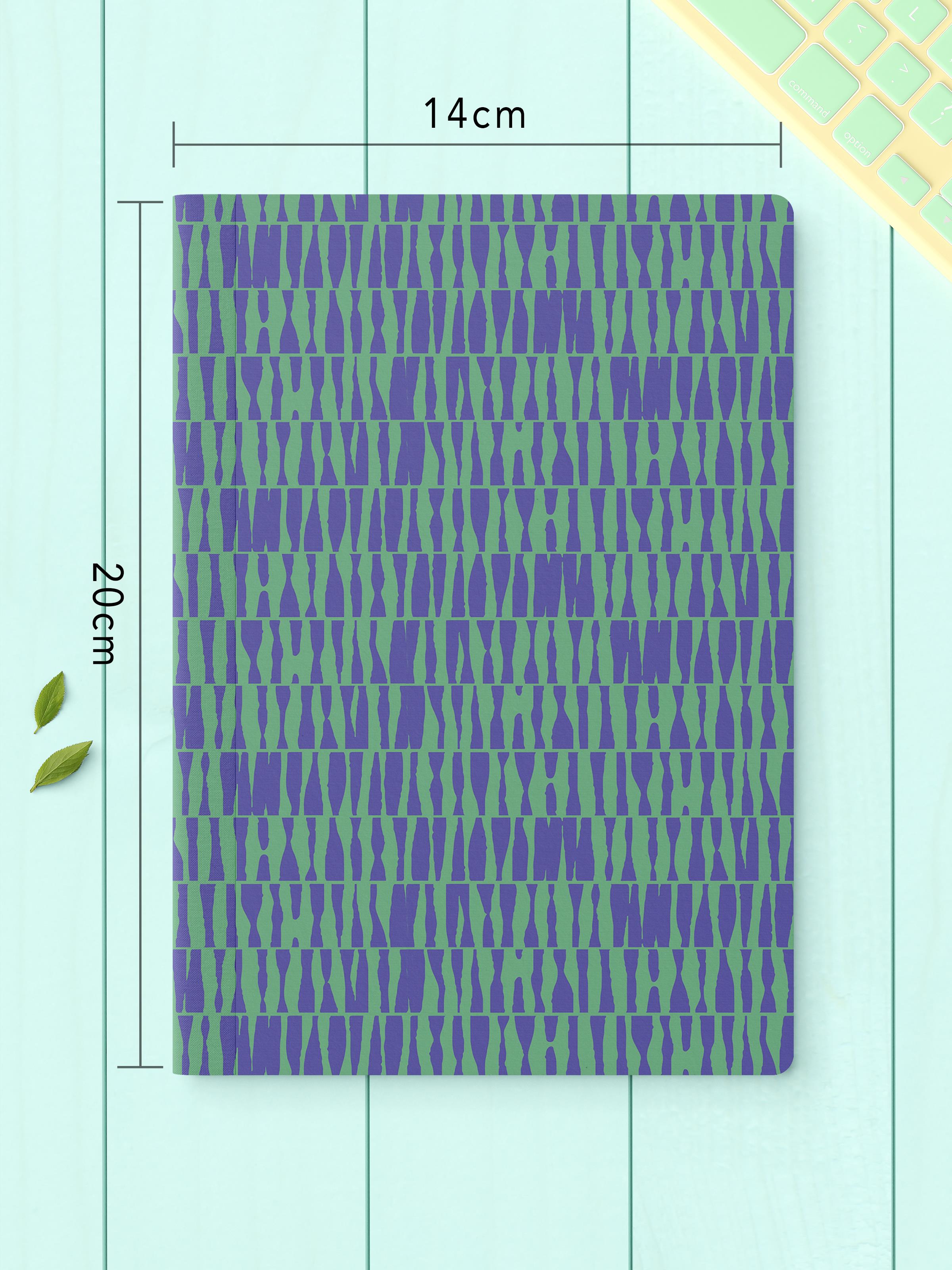 Çizgisiz Defter Seti, 2 Adet Geometrik Desenli Notebook, Not Defteri, Anı Defteri, 64 Sayfa Orta Boy
