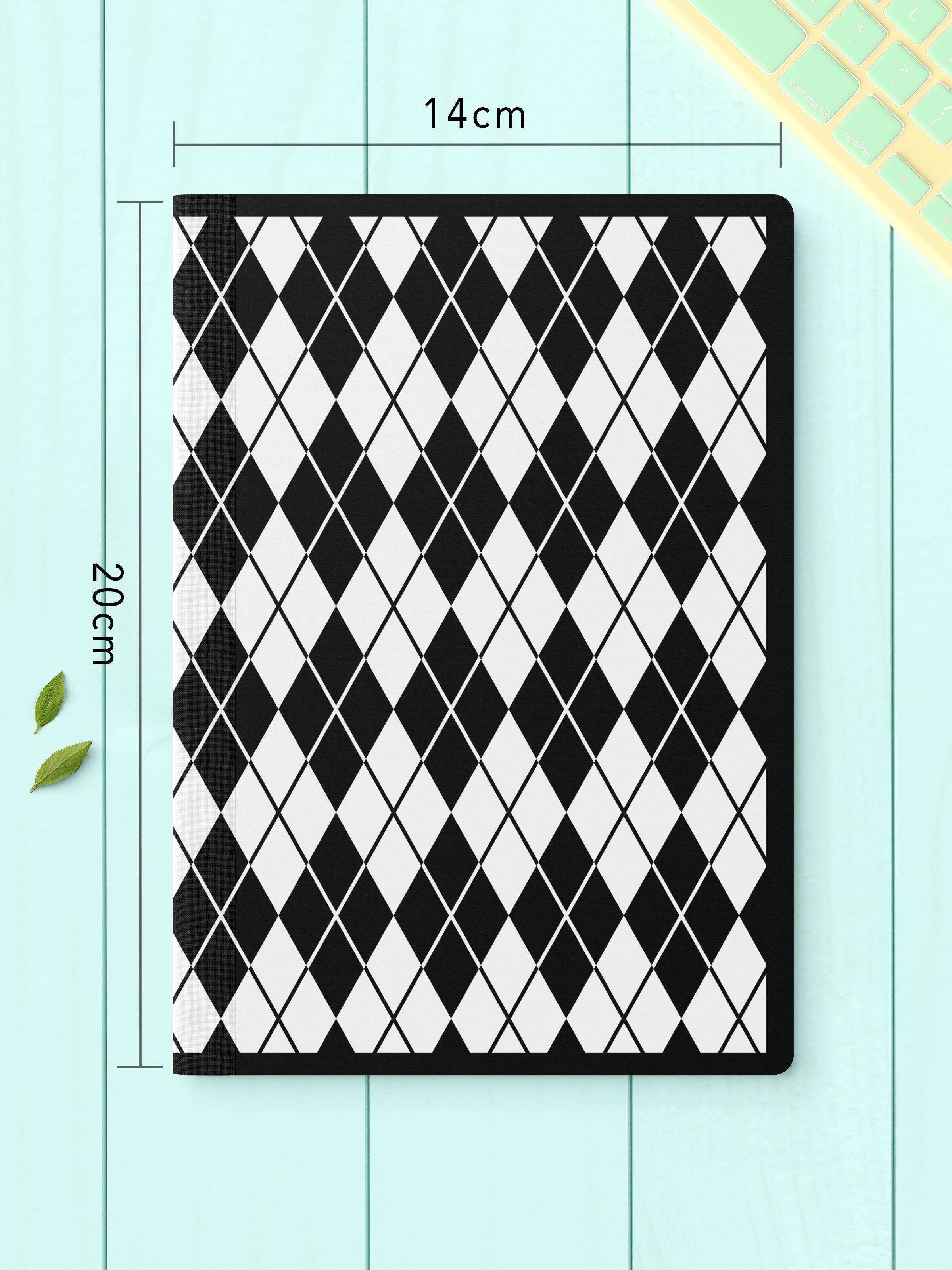 Çizgisiz Defter Seti, 2 Adet Geometrik Desenli Notebook, Not Defteri, Anı Defteri, 64 Sayfa Orta Boy