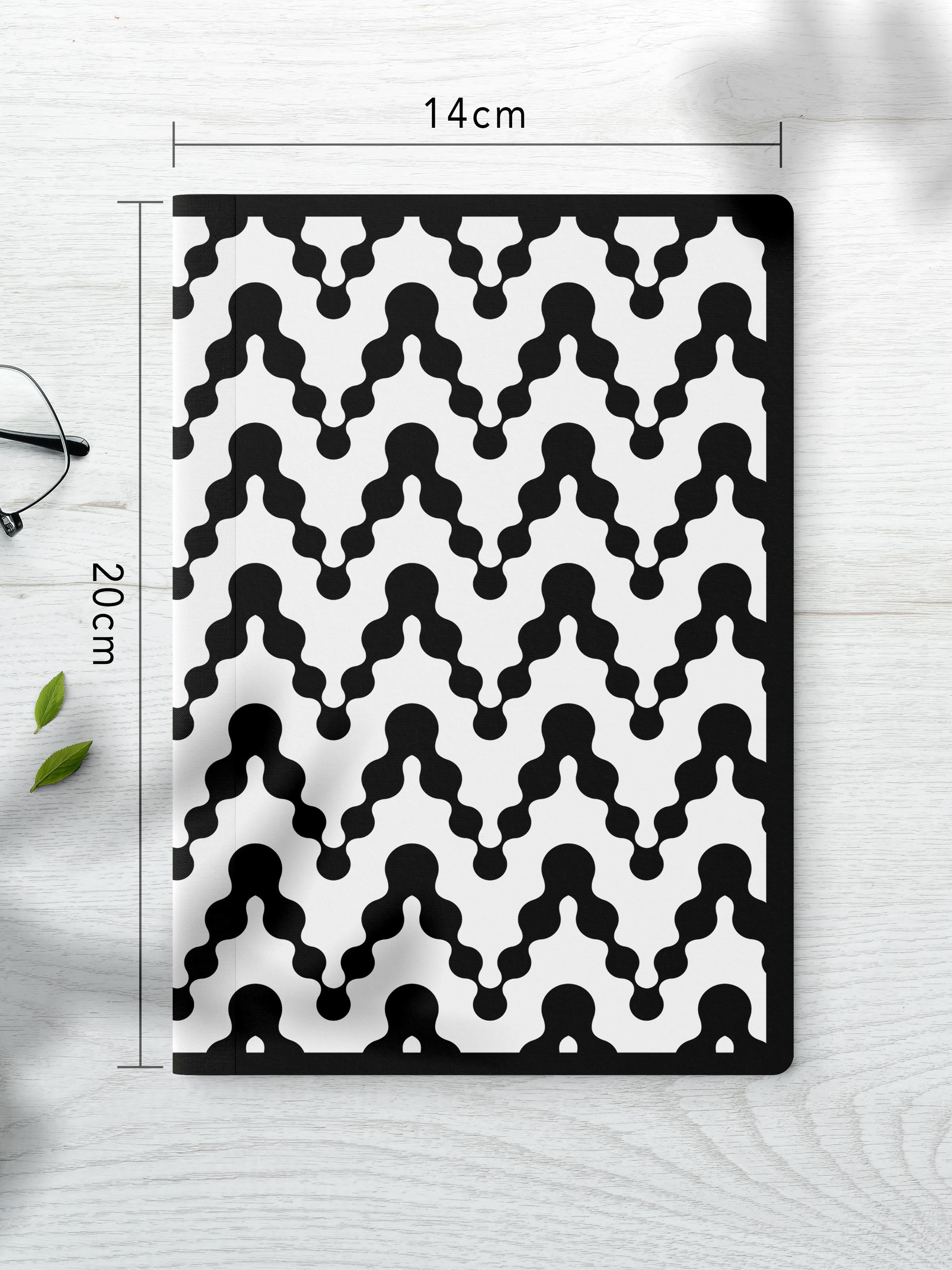 Çizgisiz Defter Seti, 2 Adet Geometrik Desenli Notebook, Not Defteri, Anı Defteri, 64 Sayfa Orta Boy