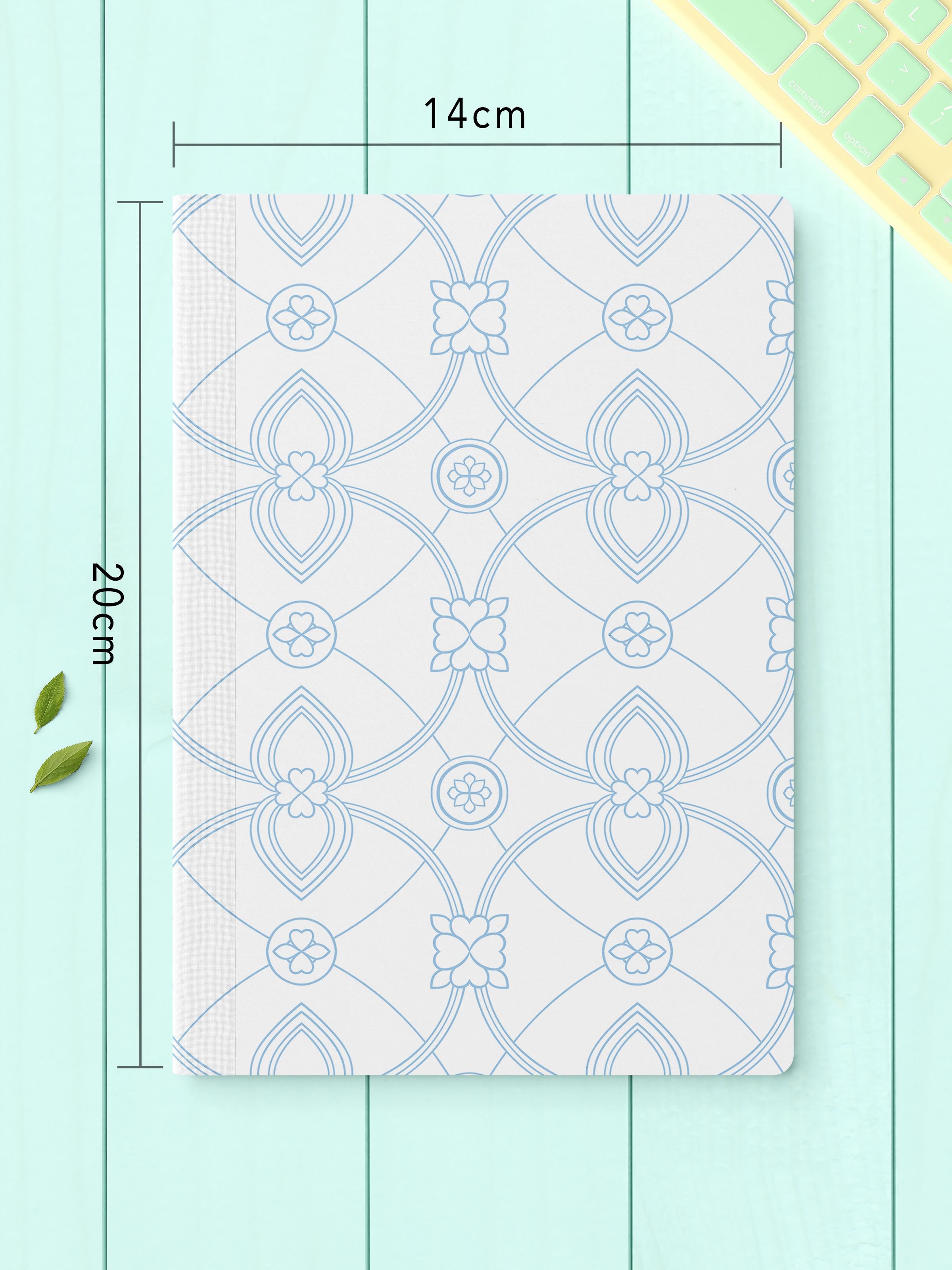 Çizgisiz Defter Seti, 2 Adet Geometrik Desenli Notebook, Not Defteri, Anı Defteri, 64 Sayfa Orta Boy