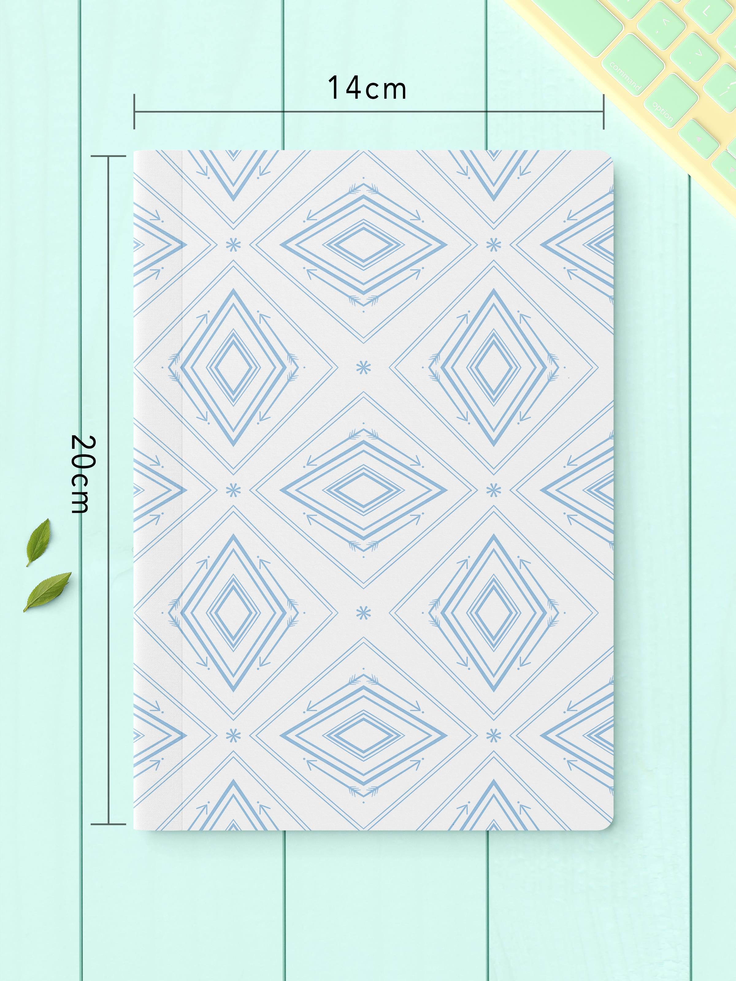 Çizgisiz Defter Seti, 2 Adet Geometrik Desenli Notebook, Not Defteri, Anı Defteri, 64 Sayfa Orta Boy