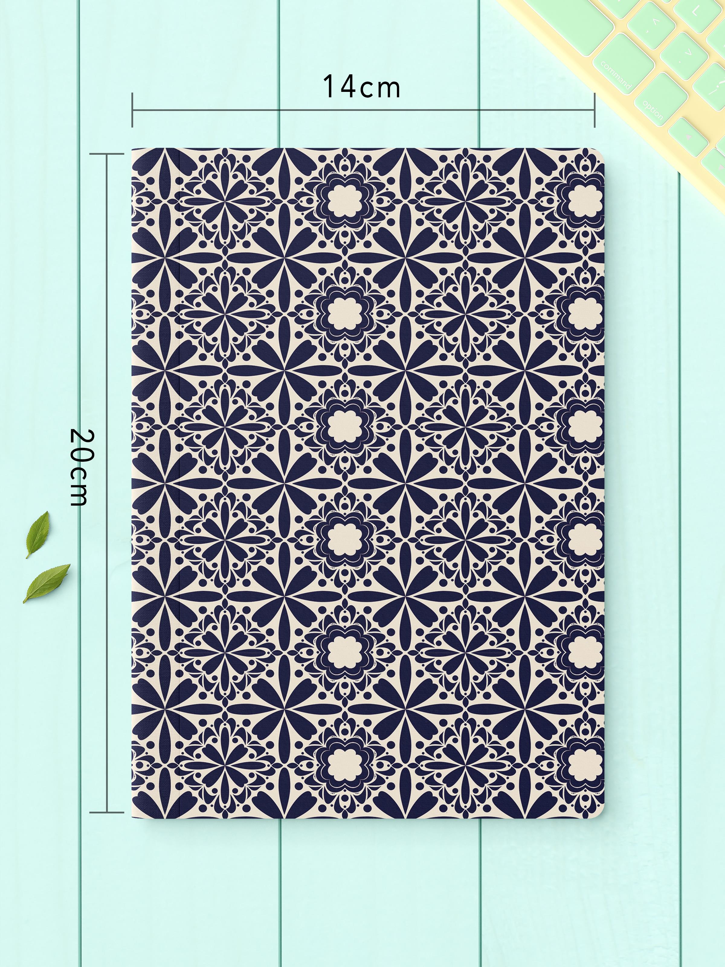 Çizgisiz Defter Seti, 2 Adet Geometrik Desenli Notebook, Not Defteri, Anı Defteri, 64 Sayfa Orta Boy