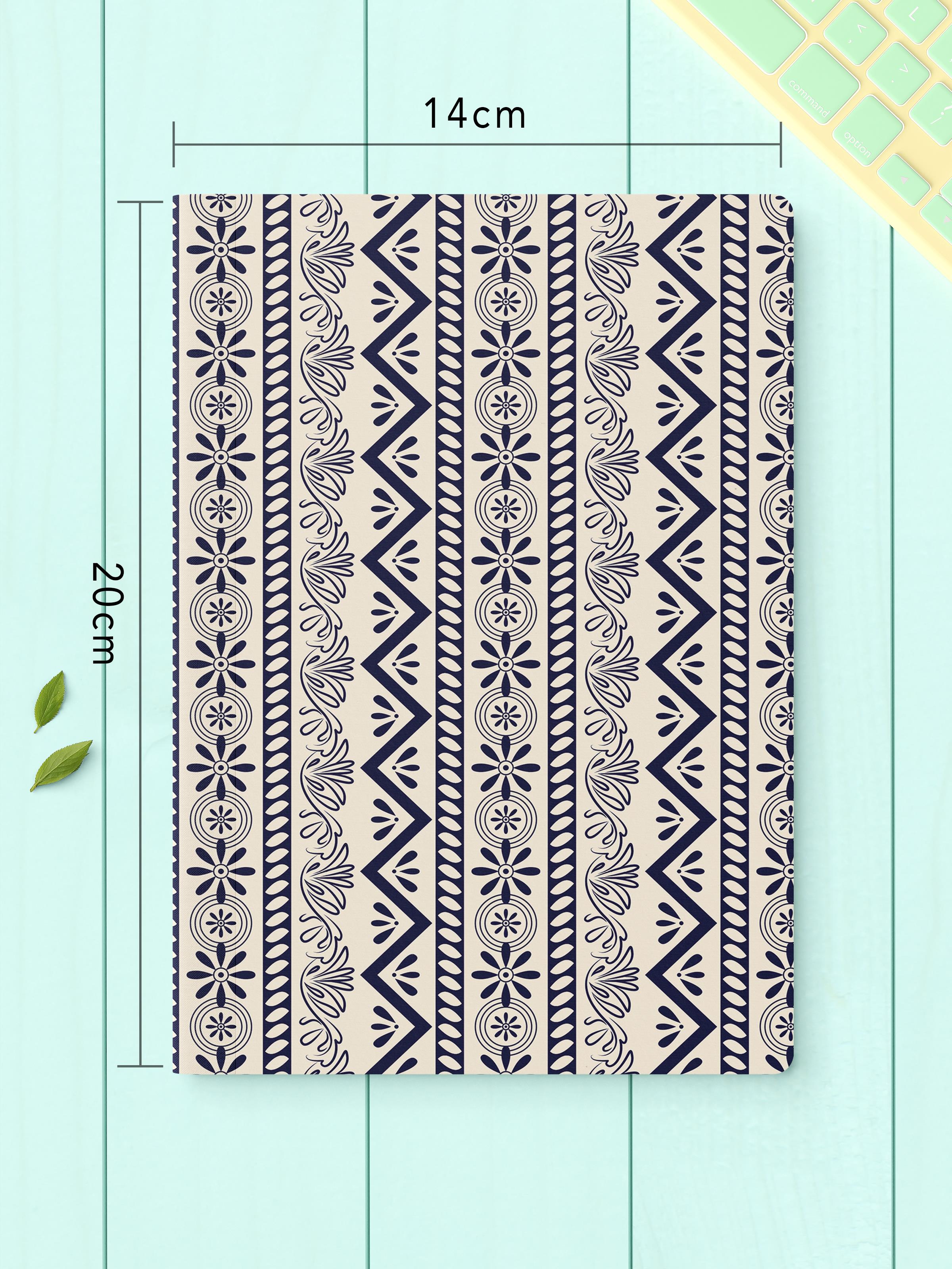 Çizgisiz Defter Seti, 2 Adet Geometrik Desenli Notebook, Not Defteri, Anı Defteri, 64 Sayfa Orta Boy