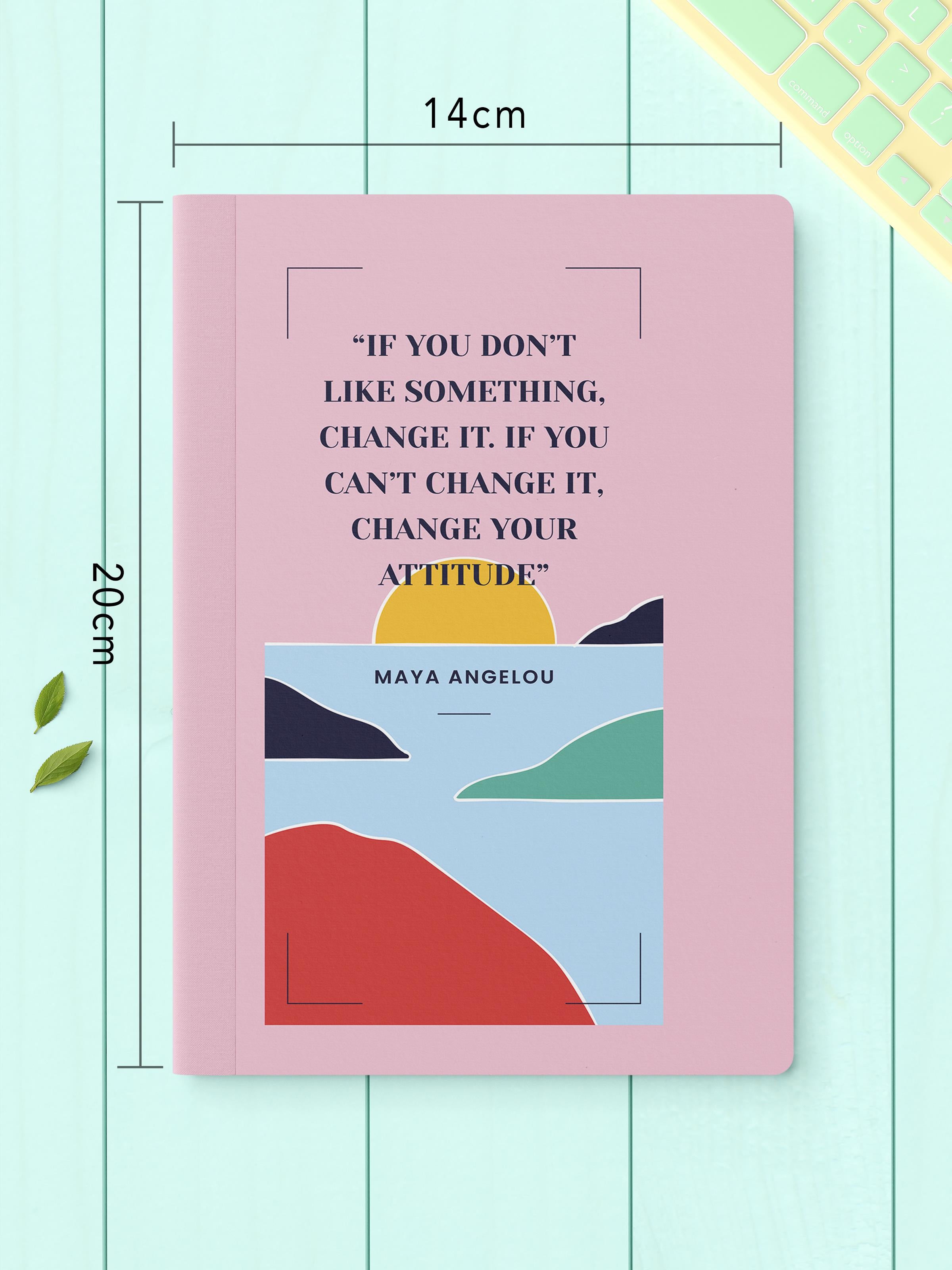 Çizgisiz Defter Seti, 2 Adet Motivasyon Desenli Notebook, Not Defteri, Anı Defteri, 64 Sayfa