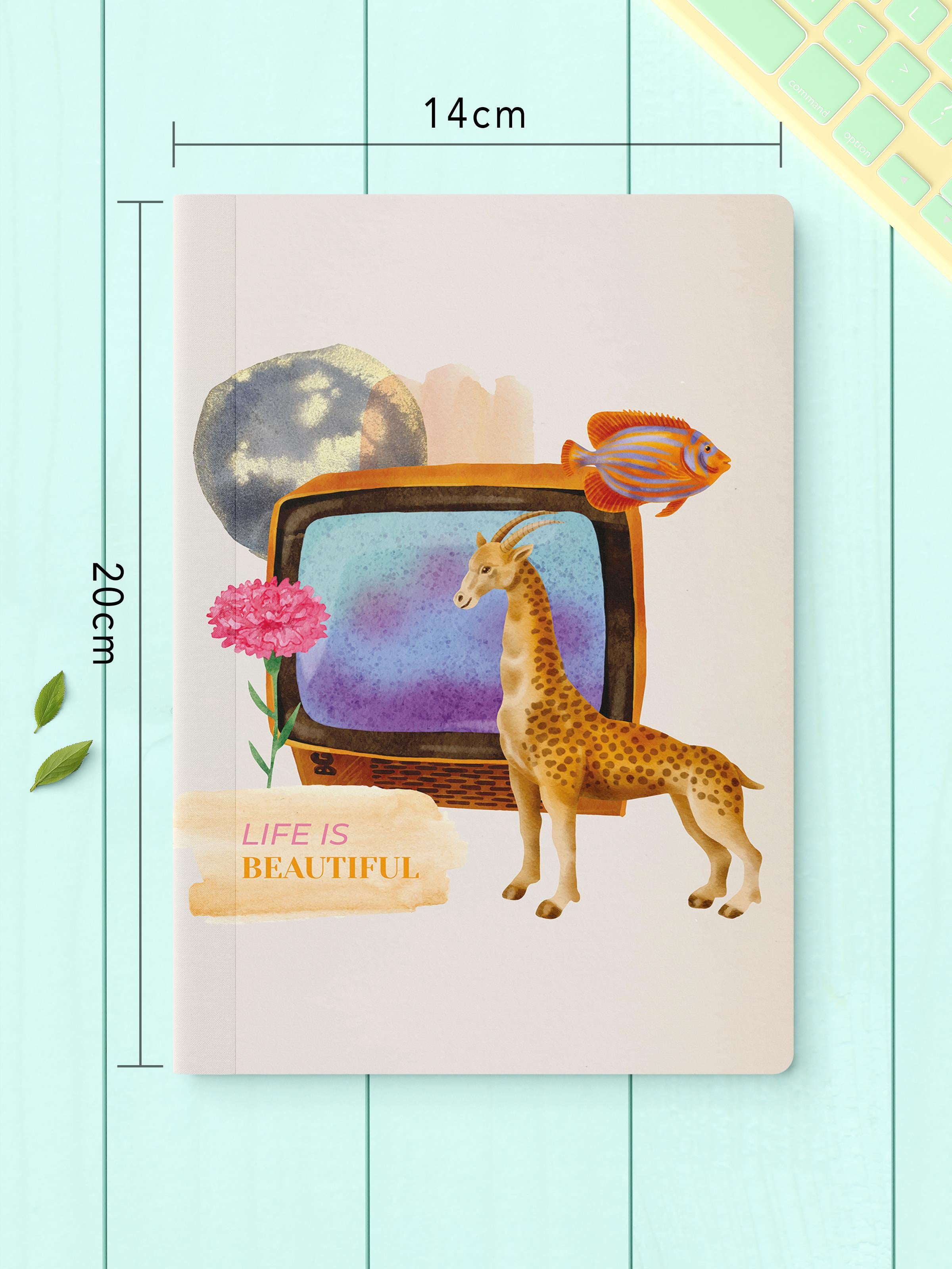 Çizgisiz Defter Seti, 2 Adet Vintage Desenli Notebook, Not Defteri, Anı Defteri, 64 Sayfa Orta Boy