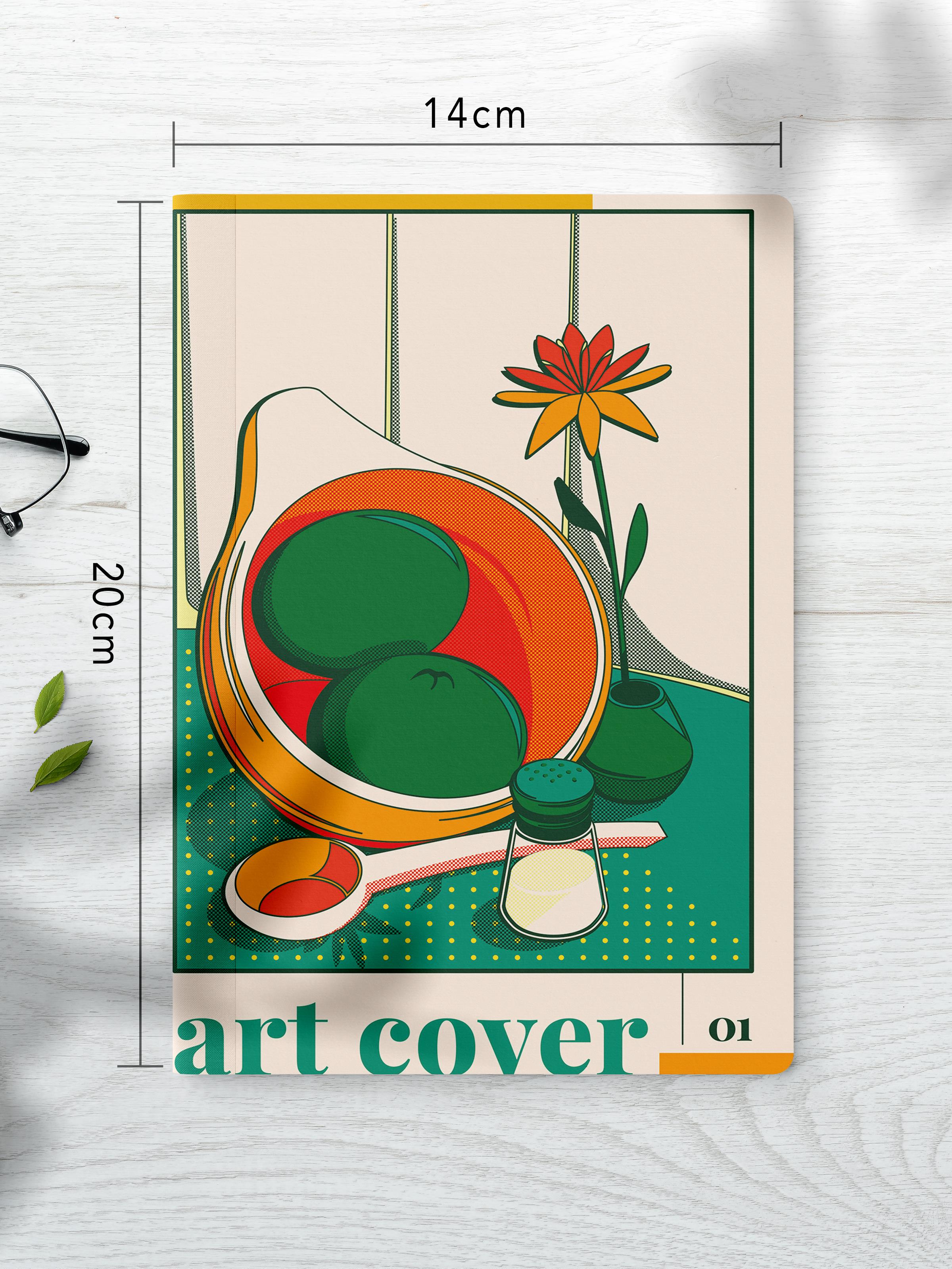 Çizgisiz Defter Seti, 2 Adet Vintage Desenli Notebook, Not Defteri, Anı Defteri, 64 Sayfa Orta Boy