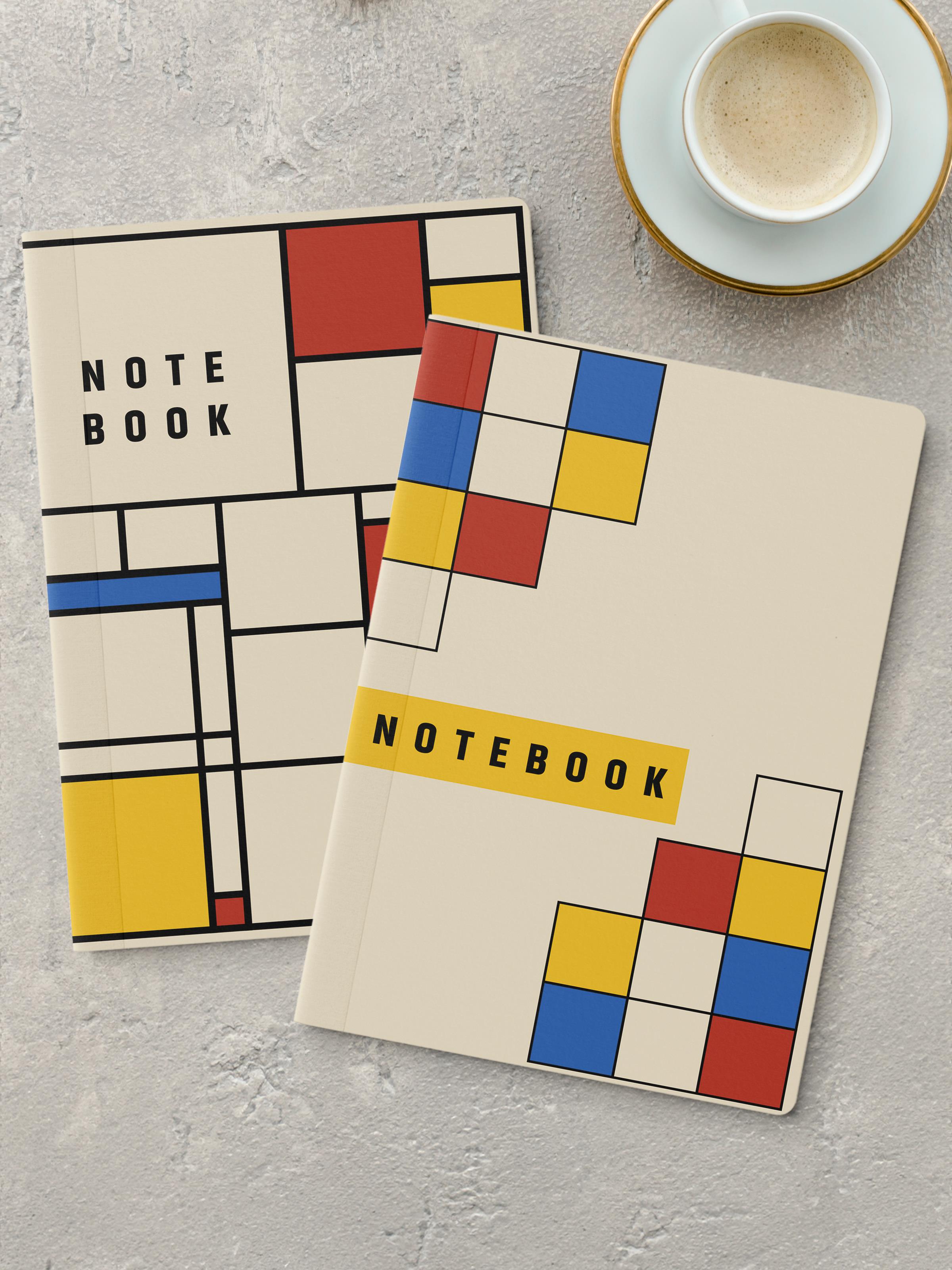 Çizgisiz Defter Seti, 2 Adet Vintage Desenli Notebook, Not Defteri, Anı Defteri, 64 Sayfa Orta Boy