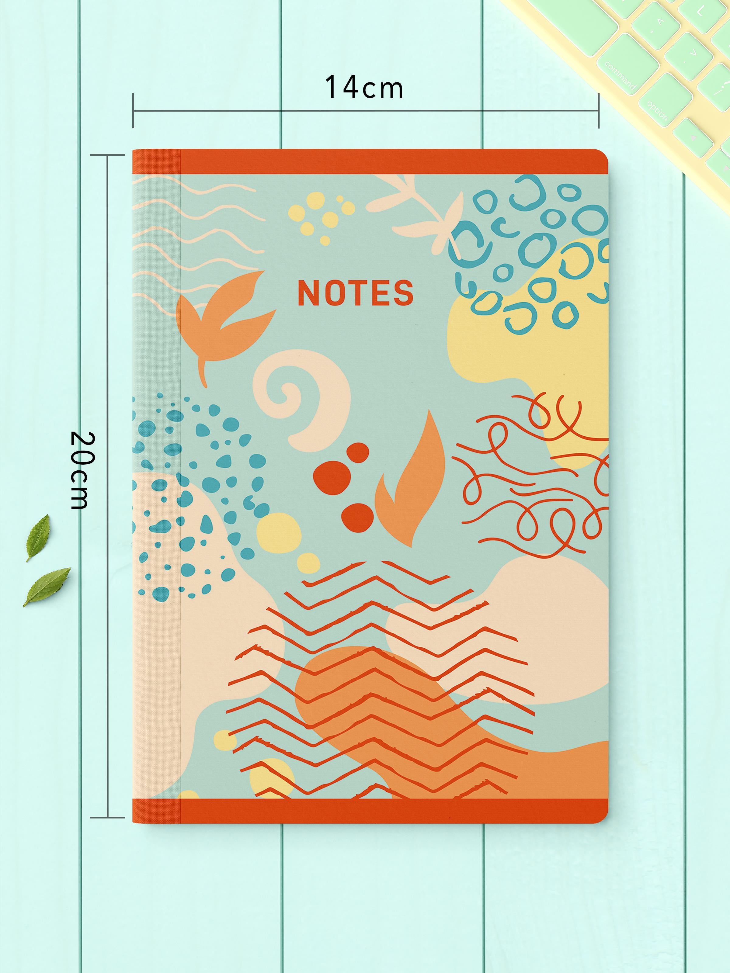 Çizgisiz Defter Seti, 2 Adet Vintage Desenli Notebook, Not Defteri, Anı Defteri, 64 Sayfa Orta Boy