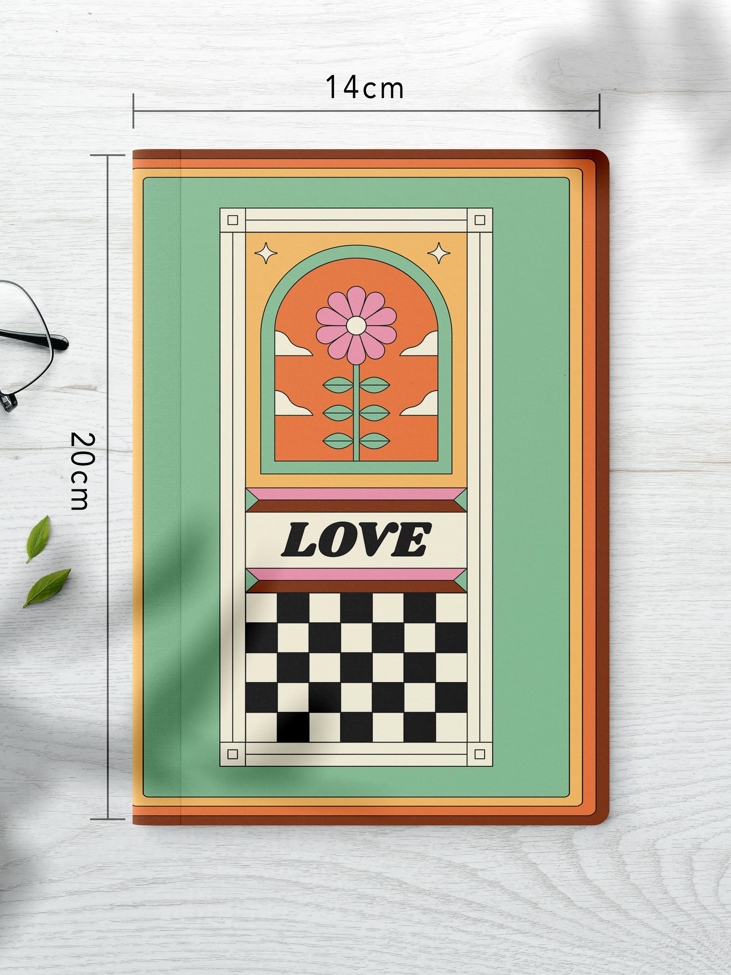 Çizgisiz Defter Seti, 2 Adet Vintage Desenli Notebook, Not Defteri, Anı Defteri, 64 Sayfa Orta Boy
