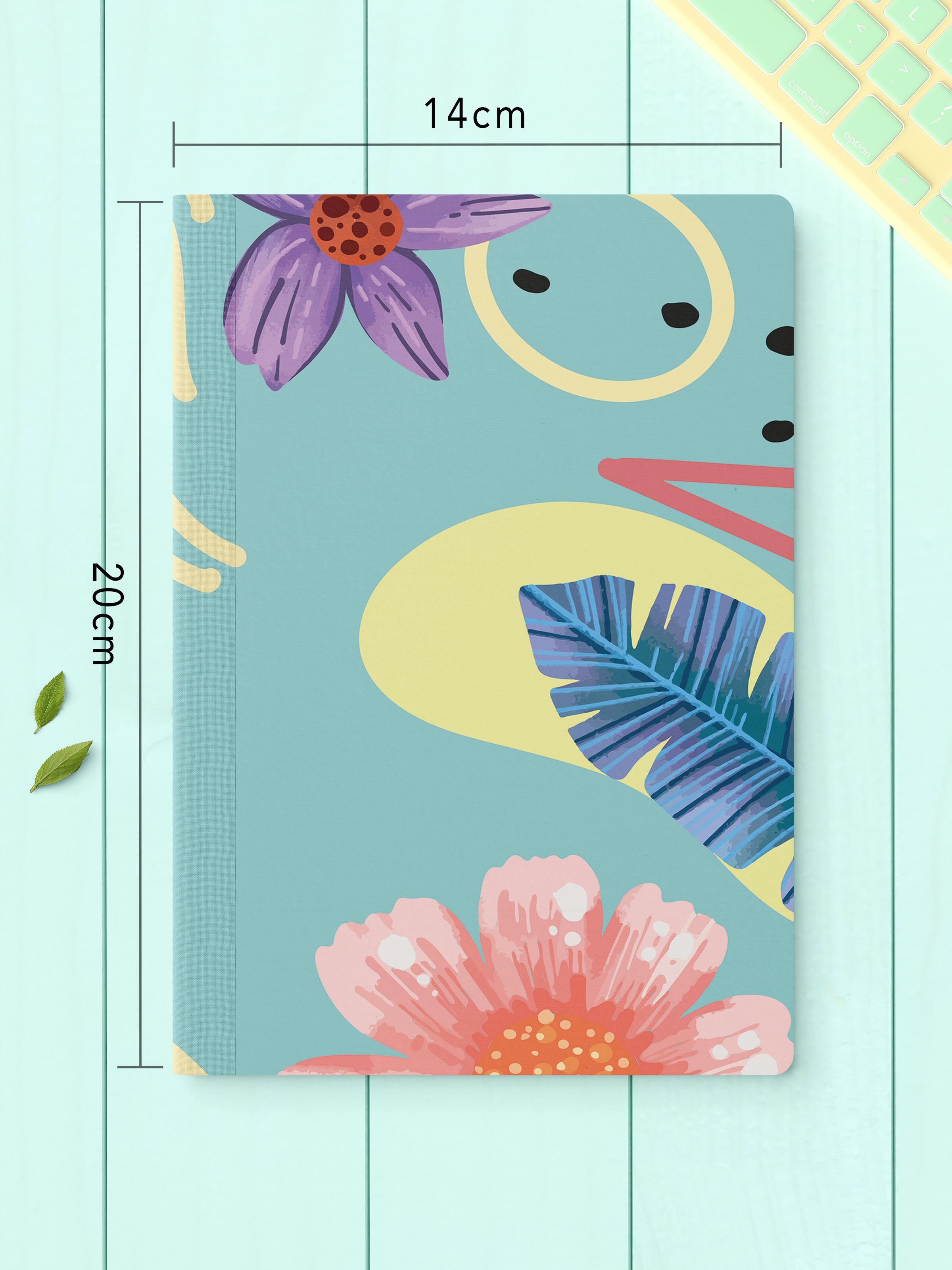 Çizgisiz Defter Seti, 2 Adet Vintage Desenli Notebook, Not Defteri, Anı Defteri, 64 Sayfa Orta Boy