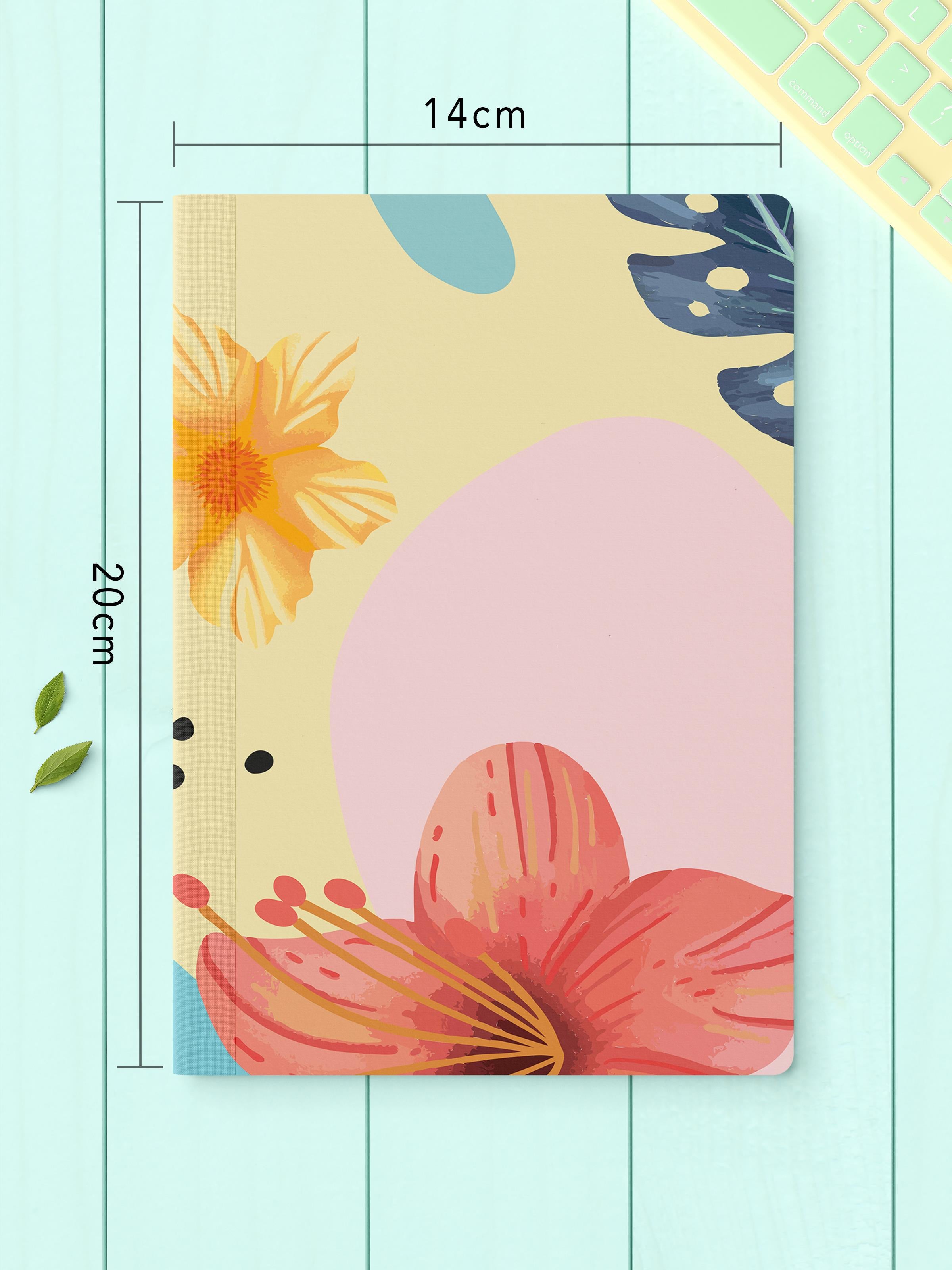 Çizgisiz Defter Seti, 2 Adet Vintage Desenli Notebook, Not Defteri, Anı Defteri, 64 Sayfa Orta Boy