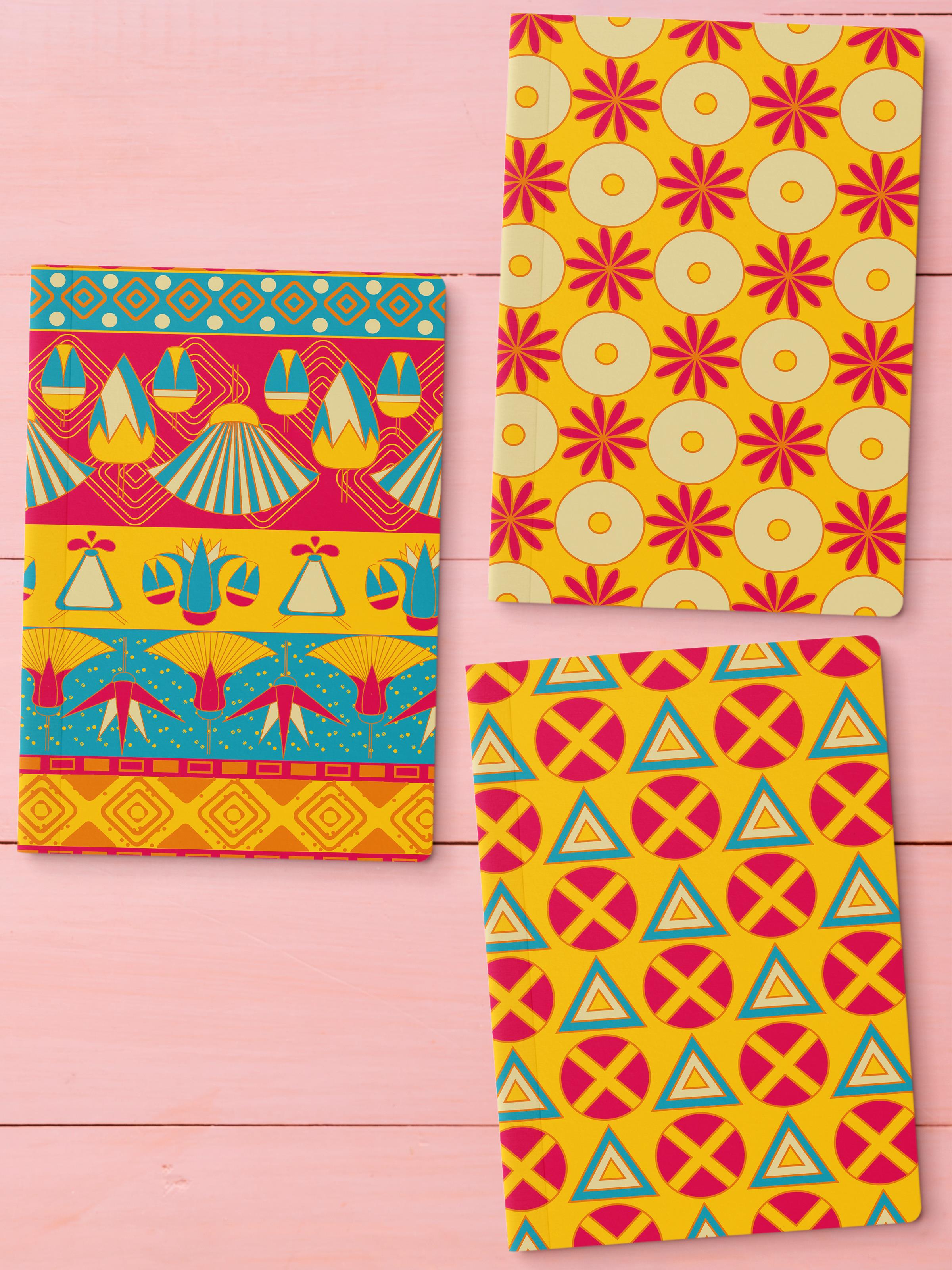 Çizgisiz Defter Seti, 3 Adet Not Defteri, Notebook Journal Seti, Anı Defteri, 64 Sayfa Orta Boy