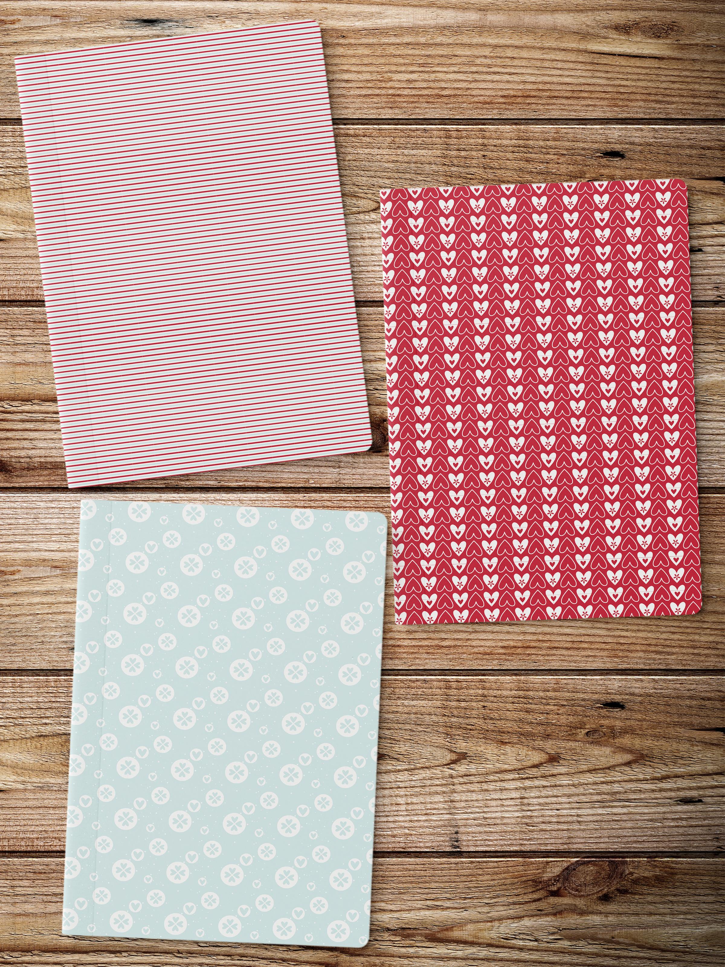 Çizgisiz Defter Seti, 3 Adet Not Defteri, Notebook Journal Seti, Anı Defteri, 64 Sayfa Orta Boy