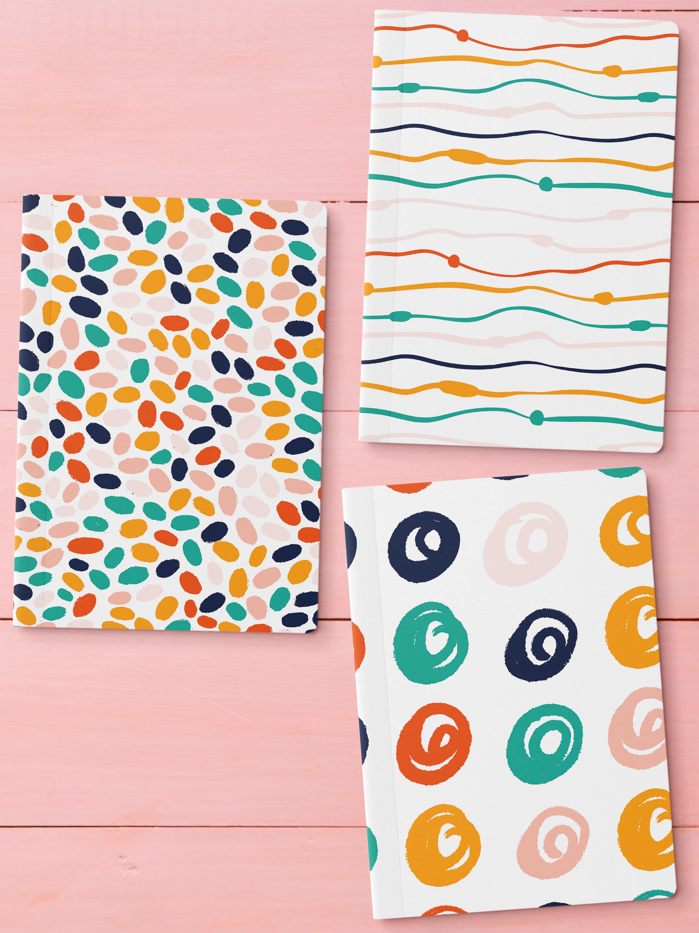 Çizgisiz Defter Seti, 3 Adet Not Defteri, Notebook Journal Seti, Anı Defteri, 64 Sayfa Orta Boy
