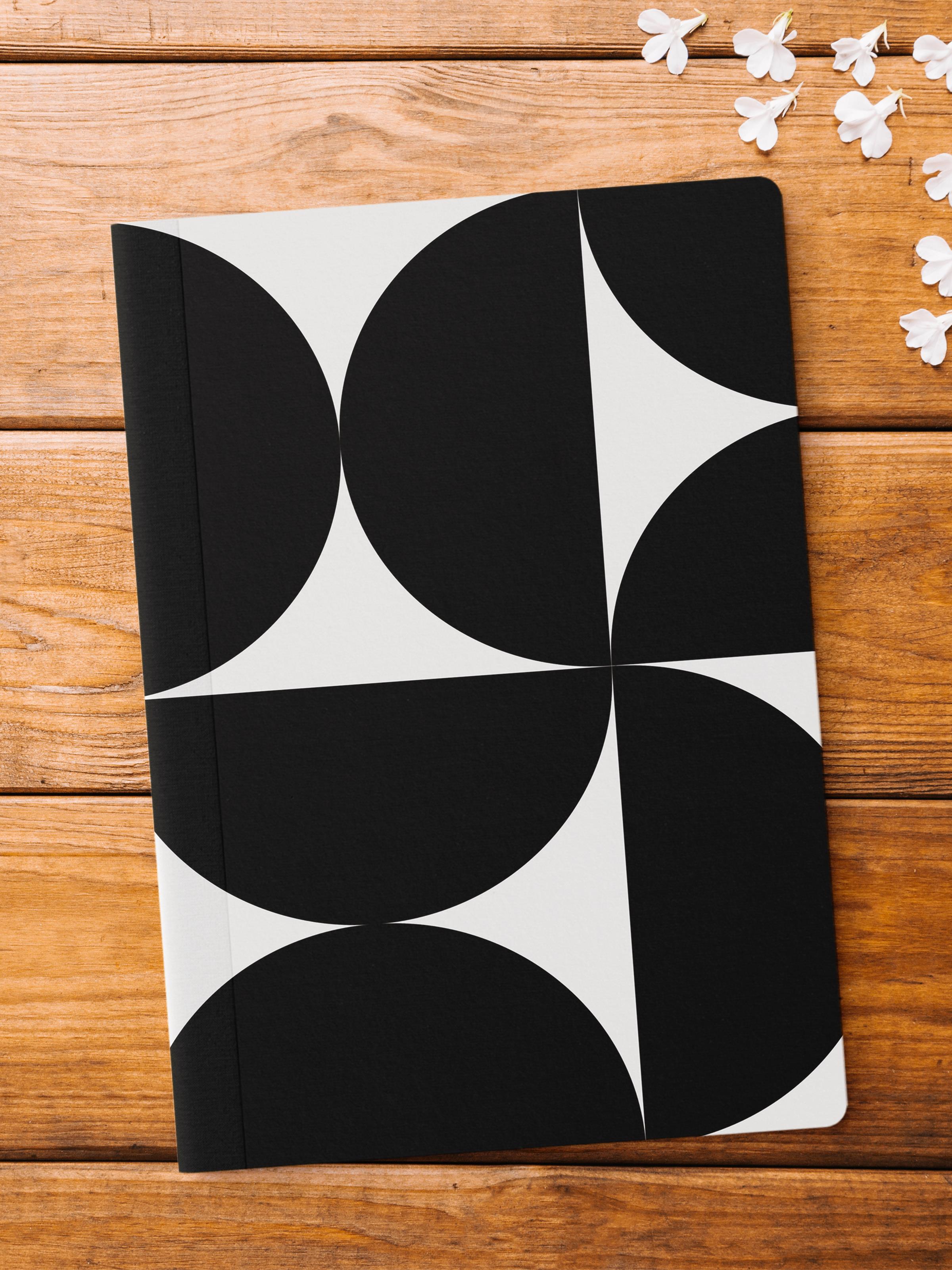 Çizgisiz Defter, Siyah Boho Desen Notebook, Not Defteri, Akıl ve Anı Defteri, 64 Sayfa, 14*21cm