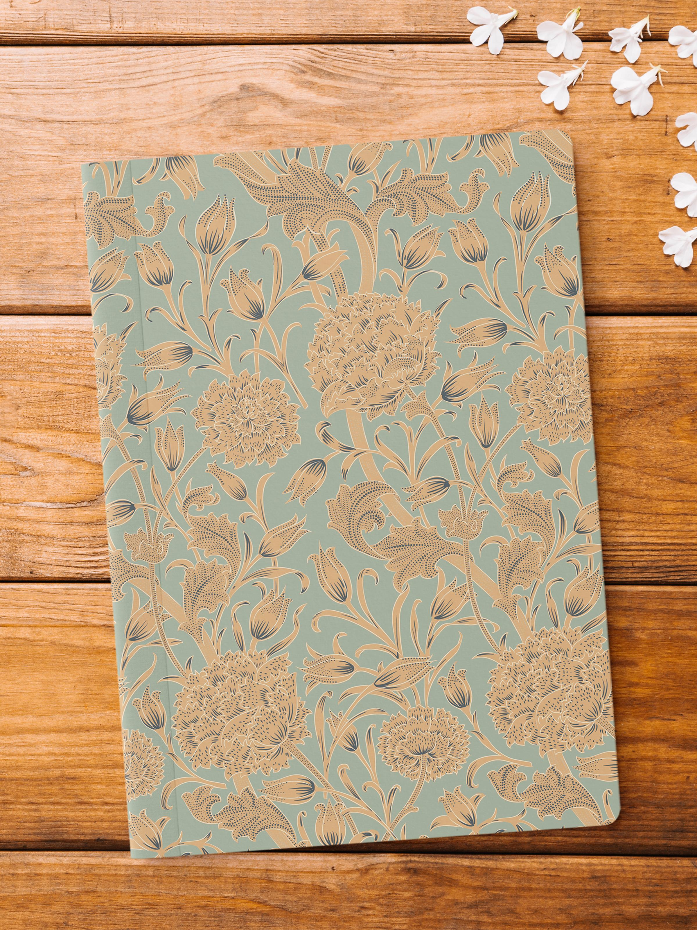 Çizgisiz Defter, Vintage Çiçek Desenli Notebook, Not Defteri, Akıl ve Anı Defteri, 64 Sayfa, 14*21cm