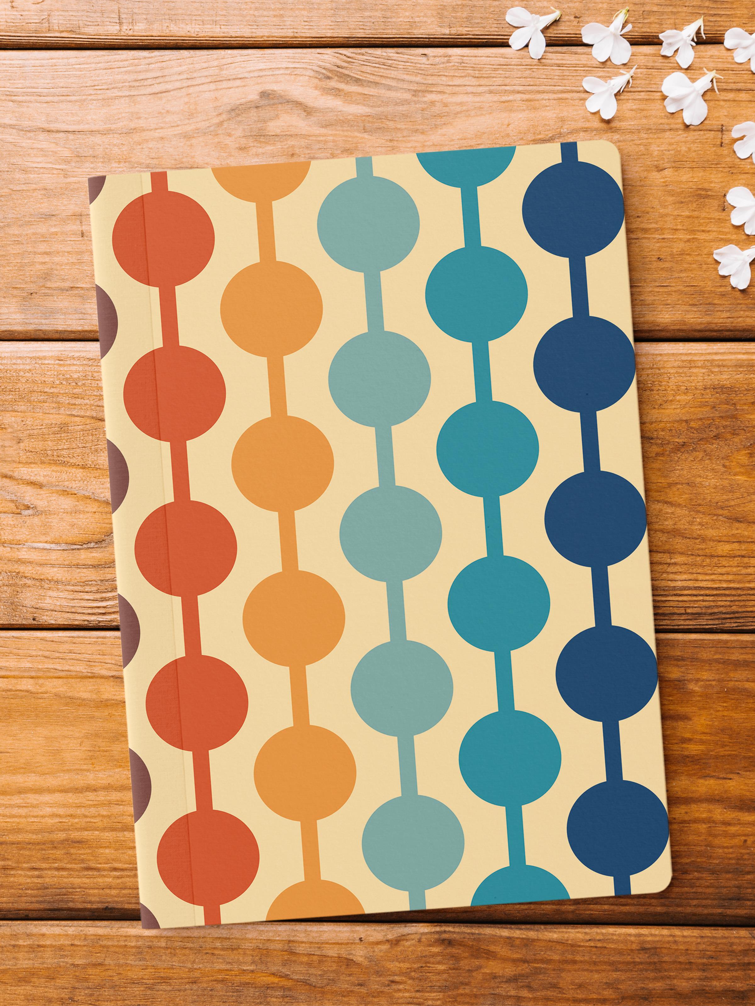 Çizgisiz Defter, Vintage Desenli Notebook, Not Defteri, Akıl ve Anı Defteri, 64 Sayfa, 14*21cm
