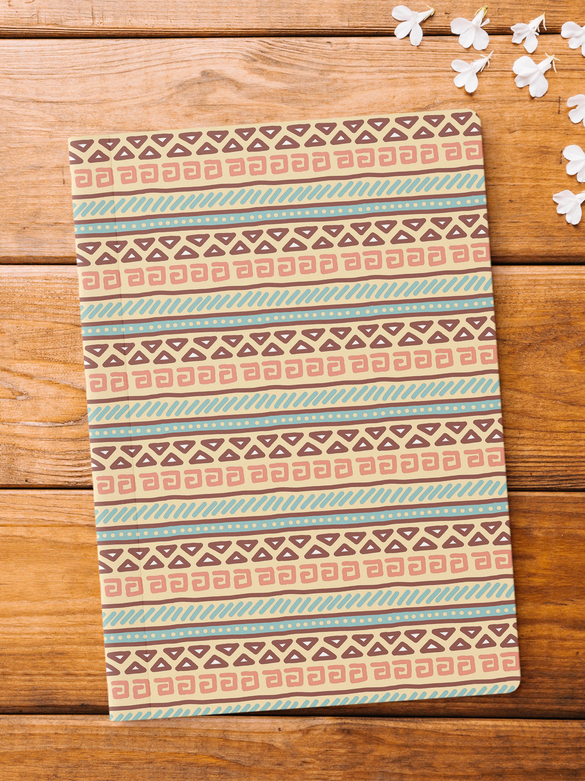 Çizgisiz Defter, Vintage Desenli Notebook, Not Defteri, Akıl ve Anı Defteri, 64 Sayfa, 14*21cm