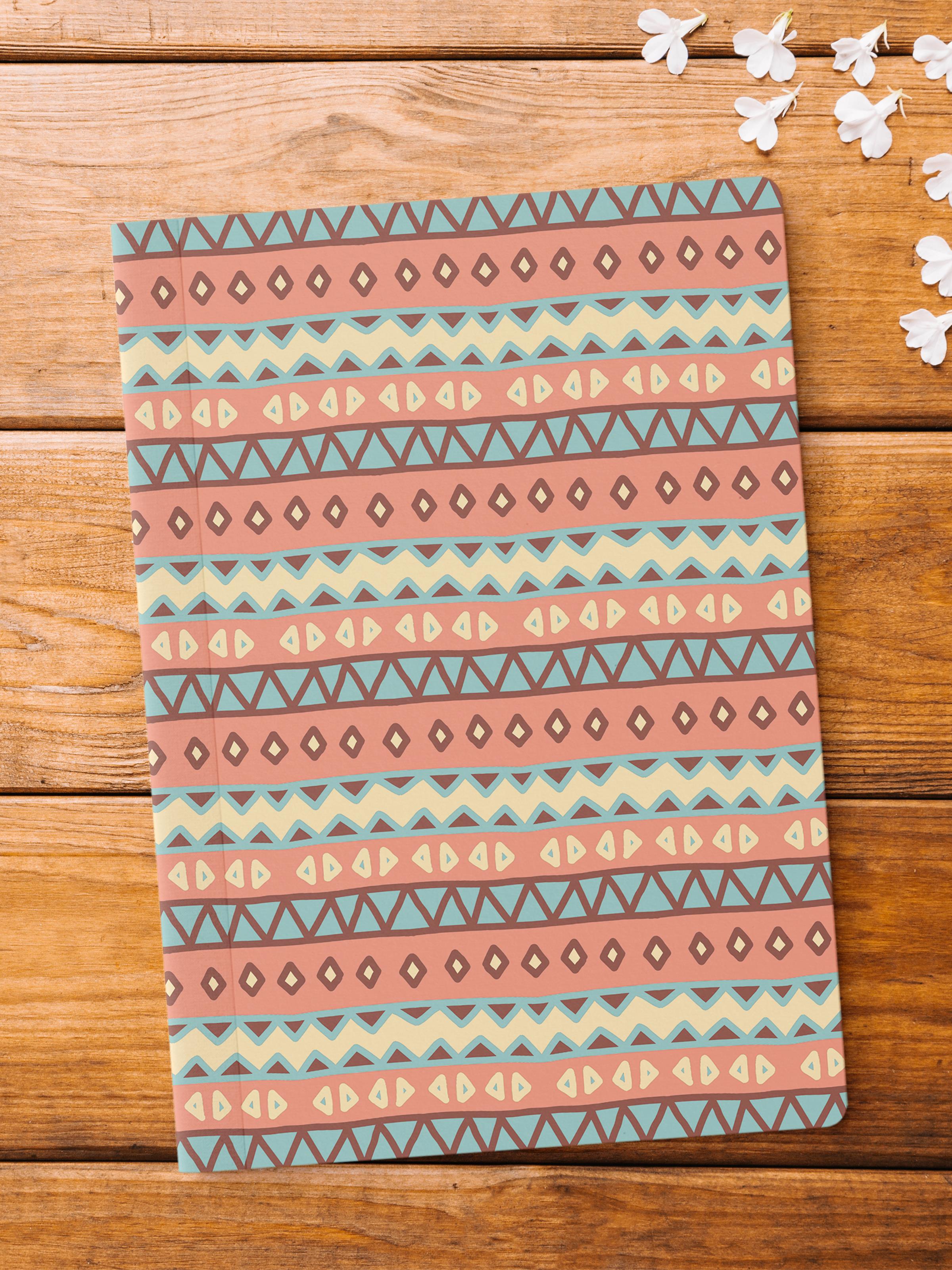 Çizgisiz Defter, Vintage Desenli Notebook, Not Defteri, Akıl ve Anı Defteri, 64 Sayfa, 14*21cm