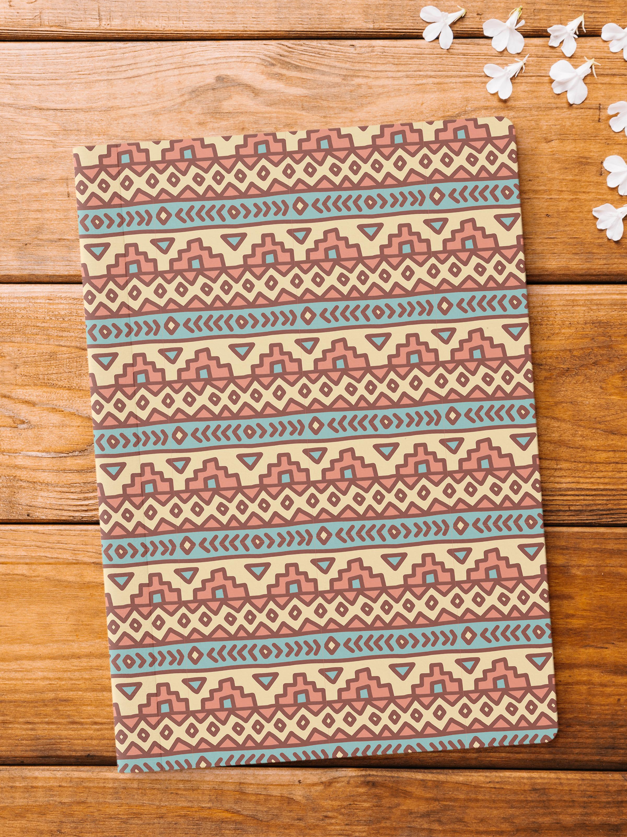 Çizgisiz Defter, Vintage Desenli Notebook, Not Defteri, Akıl ve Anı Defteri, 64 Sayfa, 14*21cm