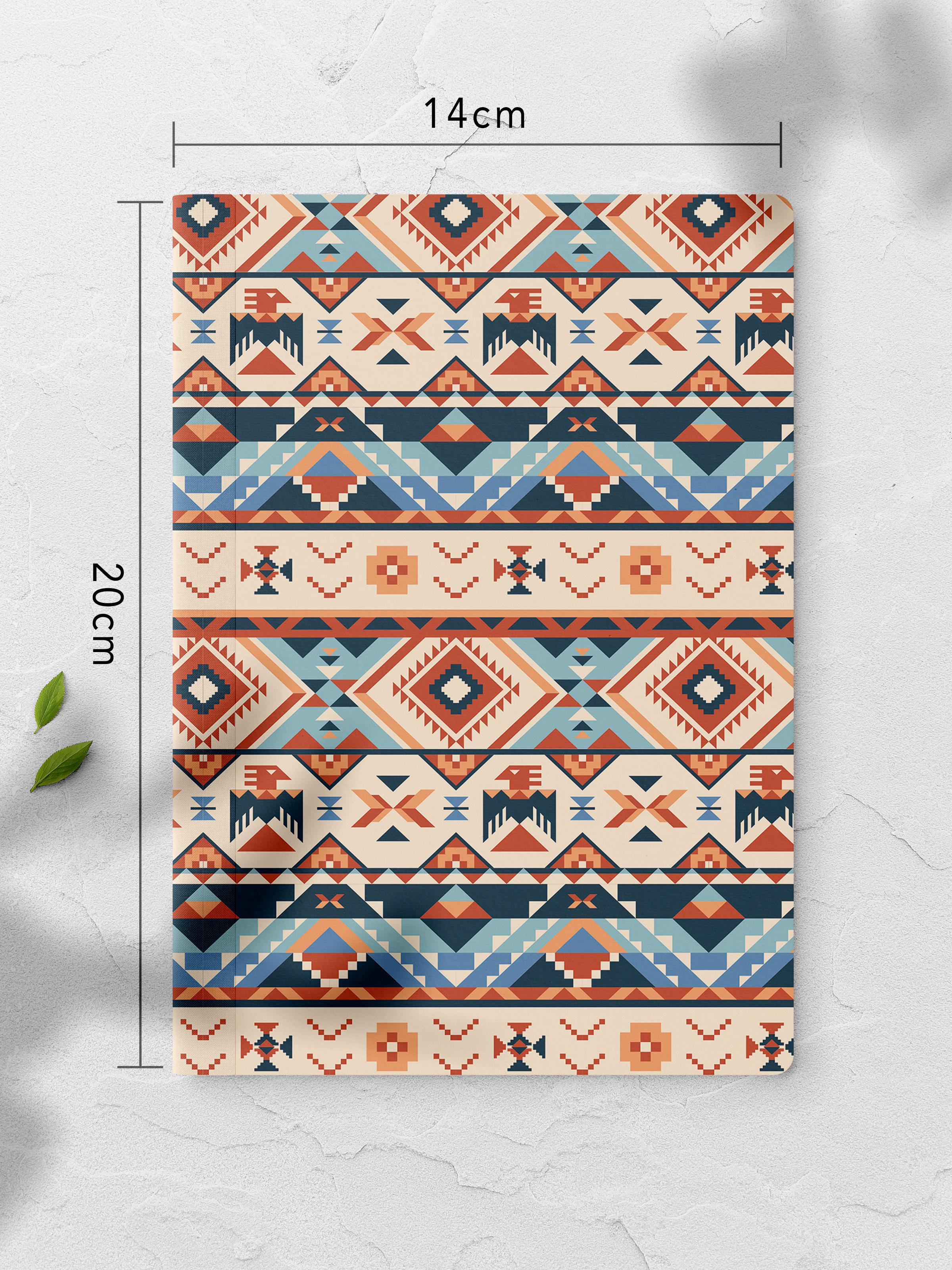 Çizgisiz Defter, Vintage Desenli Notebook, Not Defteri, Akıl ve Anı Defteri, 64 Sayfa, 14*21cm