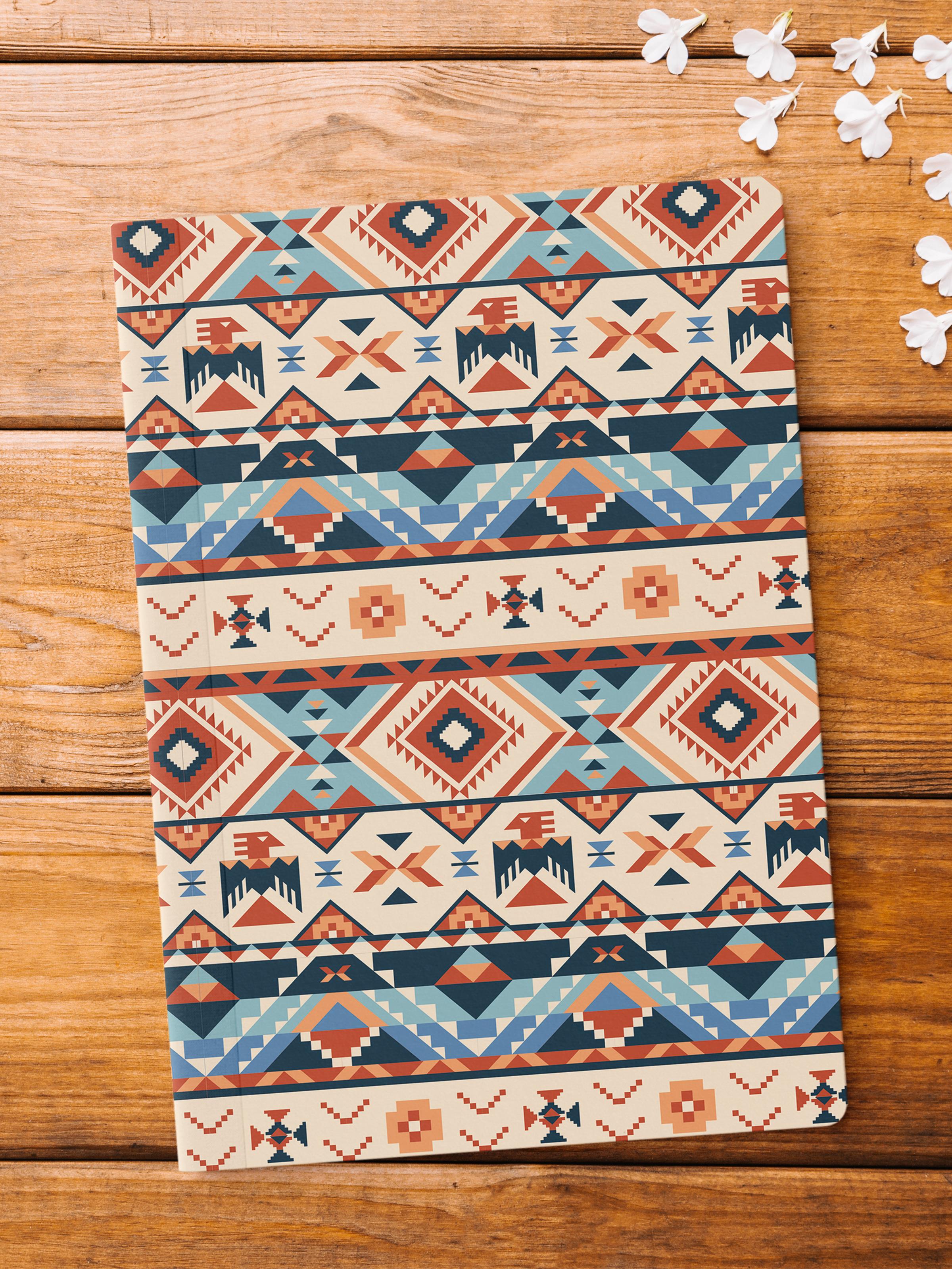 Çizgisiz Defter, Vintage Desenli Notebook, Not Defteri, Akıl ve Anı Defteri, 64 Sayfa, 14*21cm