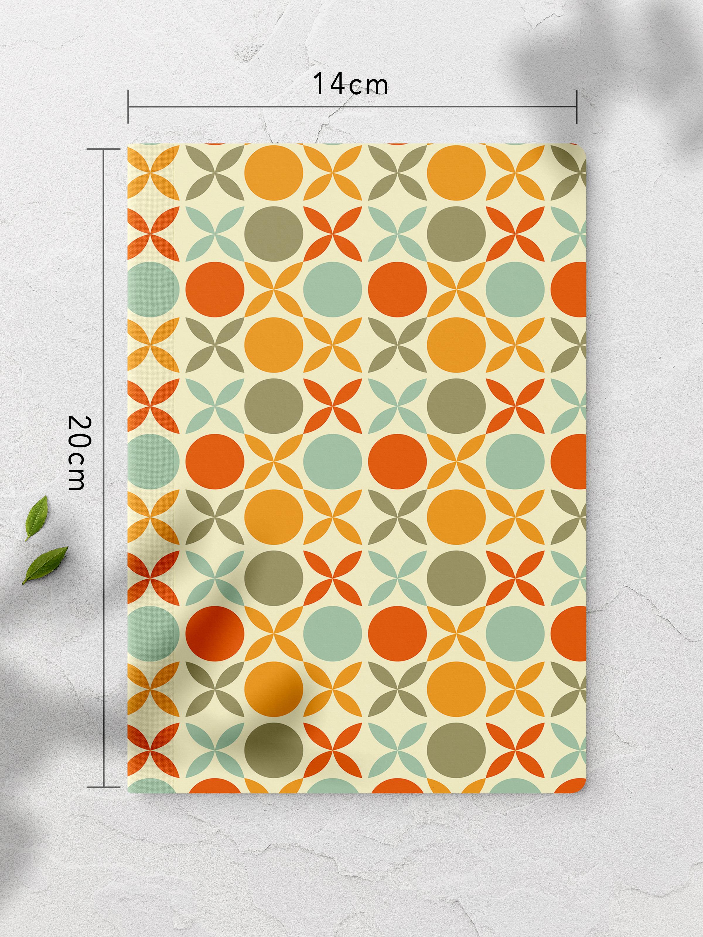 Çizgisiz Defter, Vintage Desenli Notebook, Not Defteri, Akıl ve Anı Defteri, 64 Sayfa, 14*21cm