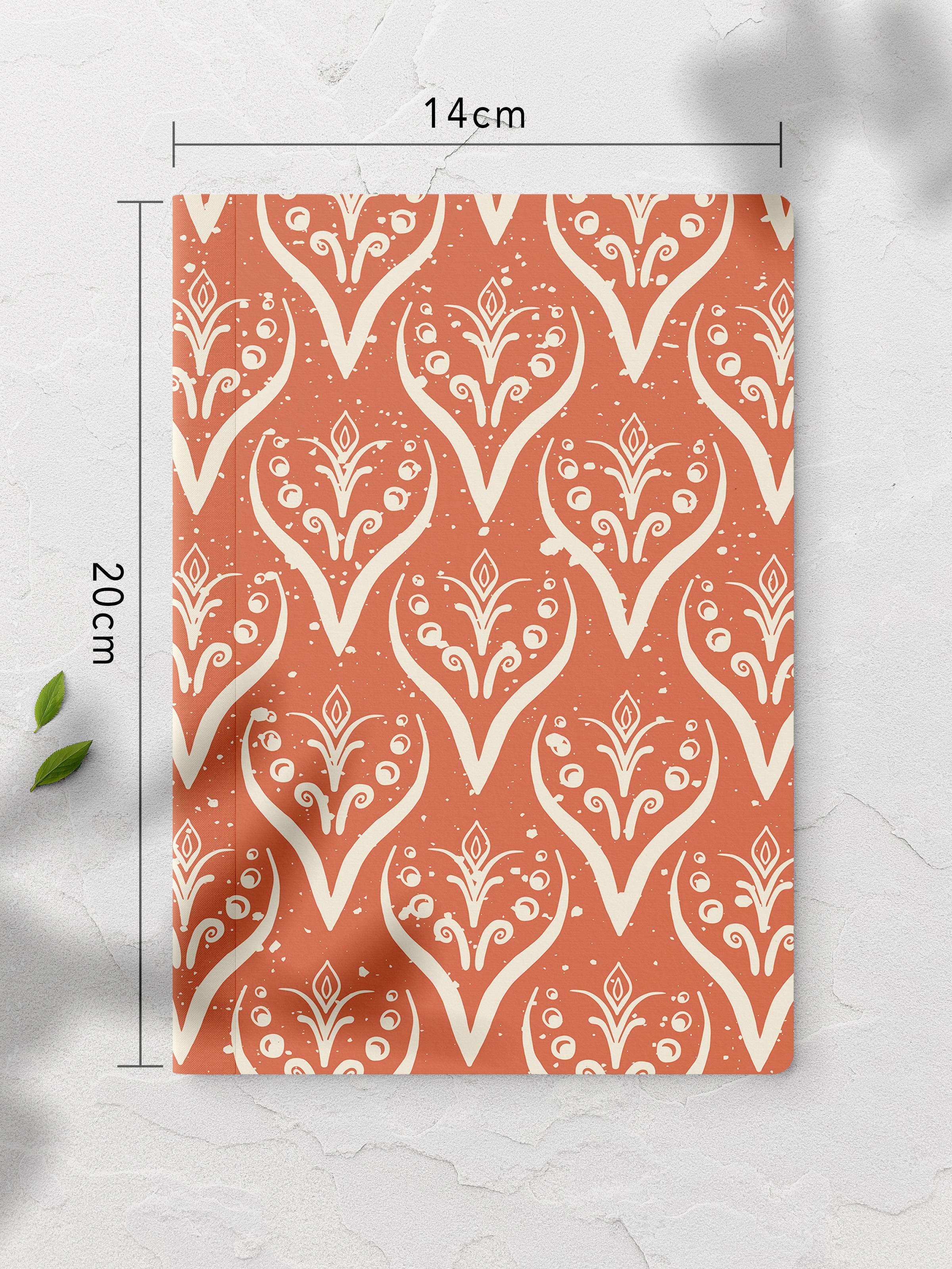 Çizgisiz Defter, Vintage Desenli Notebook, Not Defteri, Akıl ve Anı Defteri, 64 Sayfa, 14*21cm