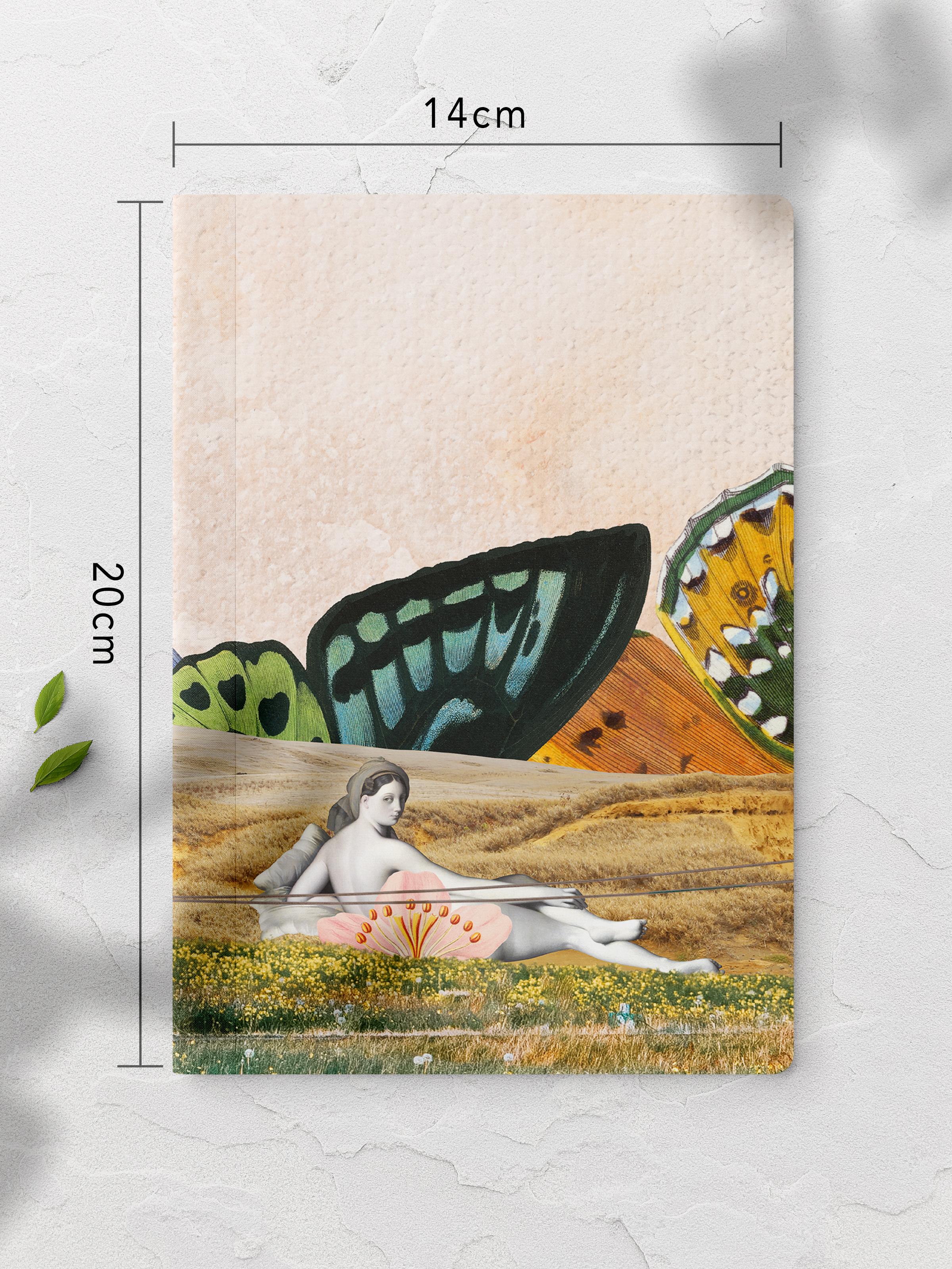 Çizgisiz Defter, Vintage Retro Temalı Notebook, Not Defteri, Vintage Defter, 64 Sayfa 14*21cm