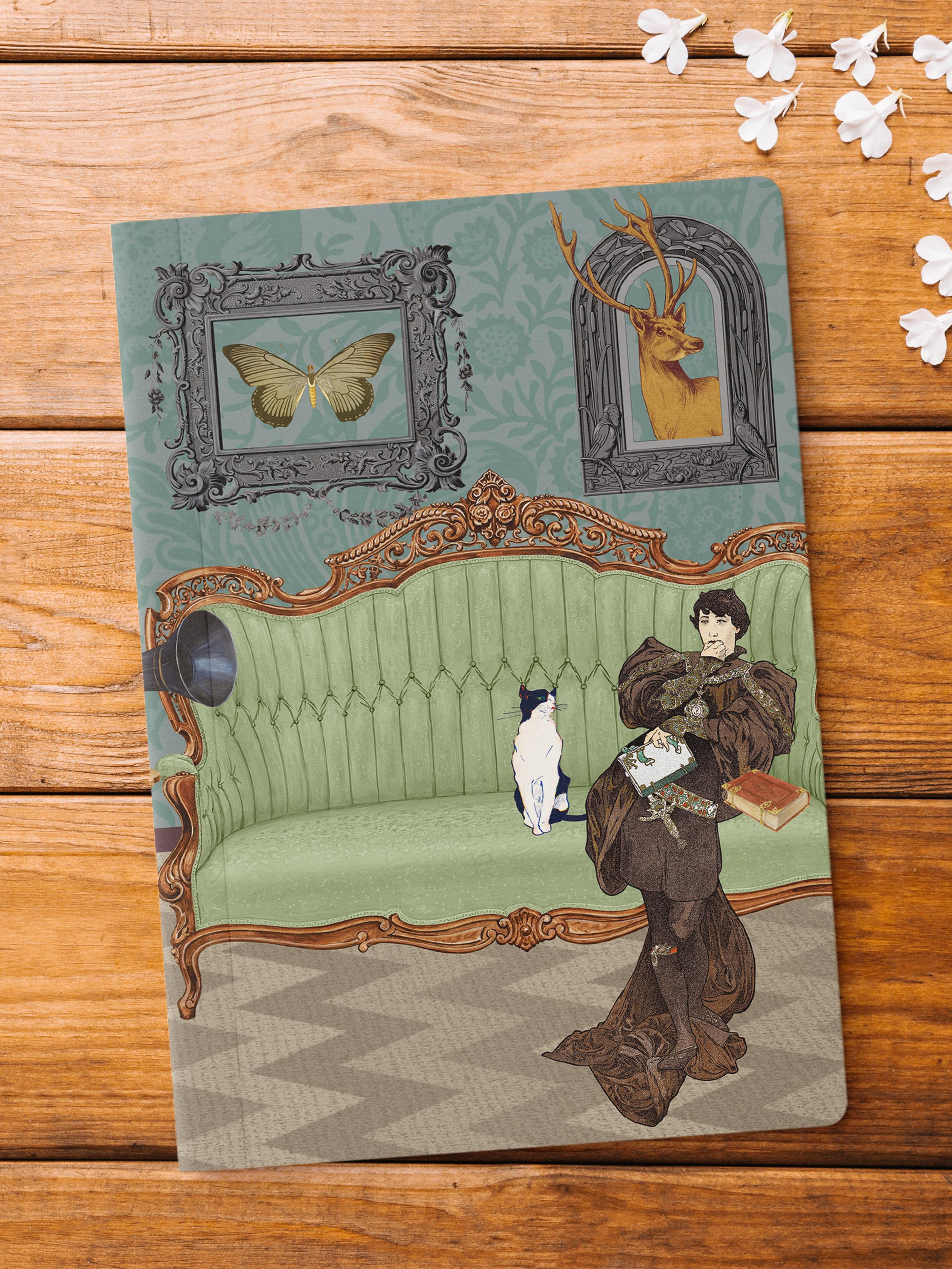 Çizgisiz Defter, Vintage Retro Temalı Notebook, Not Defteri, Vintage Defter, 64 Sayfa 14*21cm