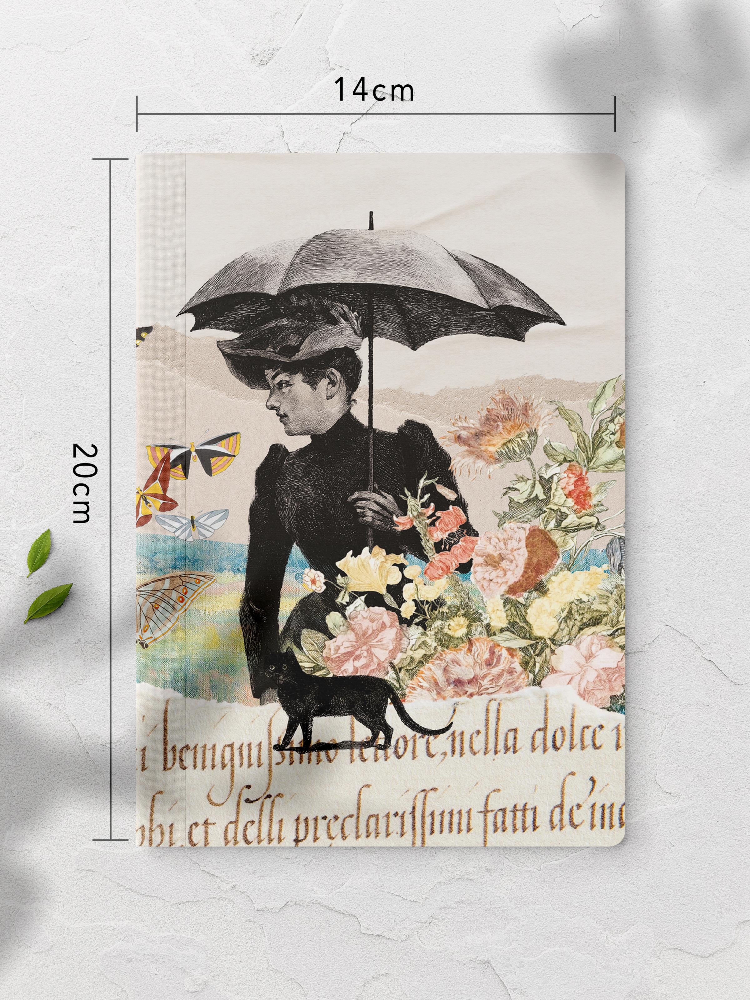 Çizgisiz Defter, Vintage Retro Temalı Notebook, Not Defteri, Vintage Defter, 64 Sayfa 14*21cm