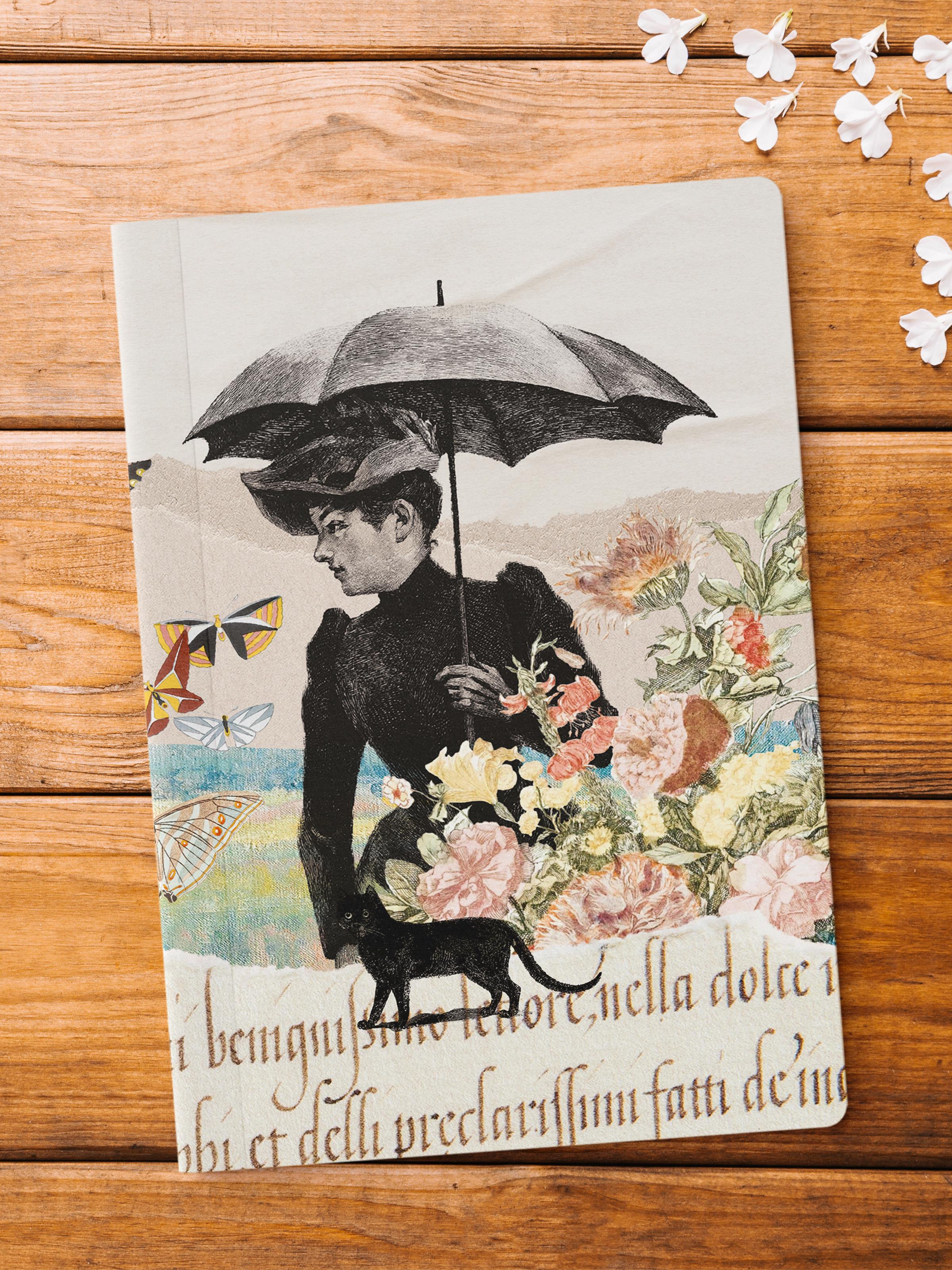 Çizgisiz Defter, Vintage Retro Temalı Notebook, Not Defteri, Vintage Defter, 64 Sayfa 14*21cm