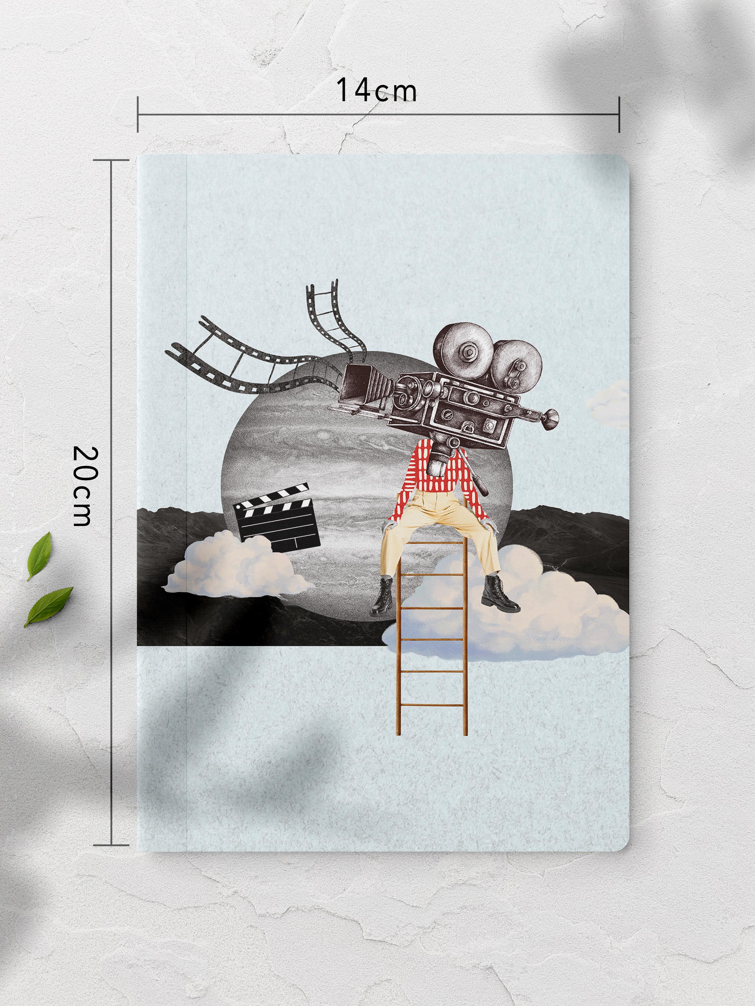 Çizgisiz Defter, Vintage Retro Temalı Notebook, Not Defteri, Vintage Defter, 64 Sayfa 14*21cm