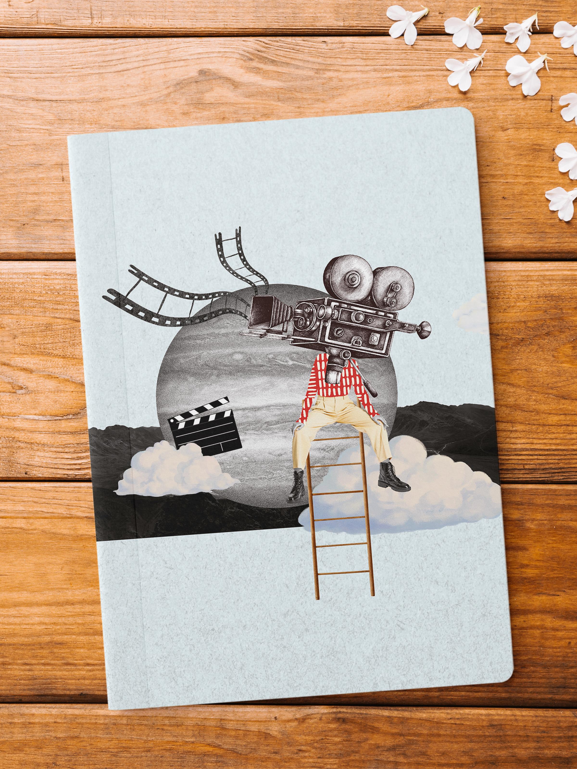 Çizgisiz Defter, Vintage Retro Temalı Notebook, Not Defteri, Vintage Defter, 64 Sayfa 14*21cm