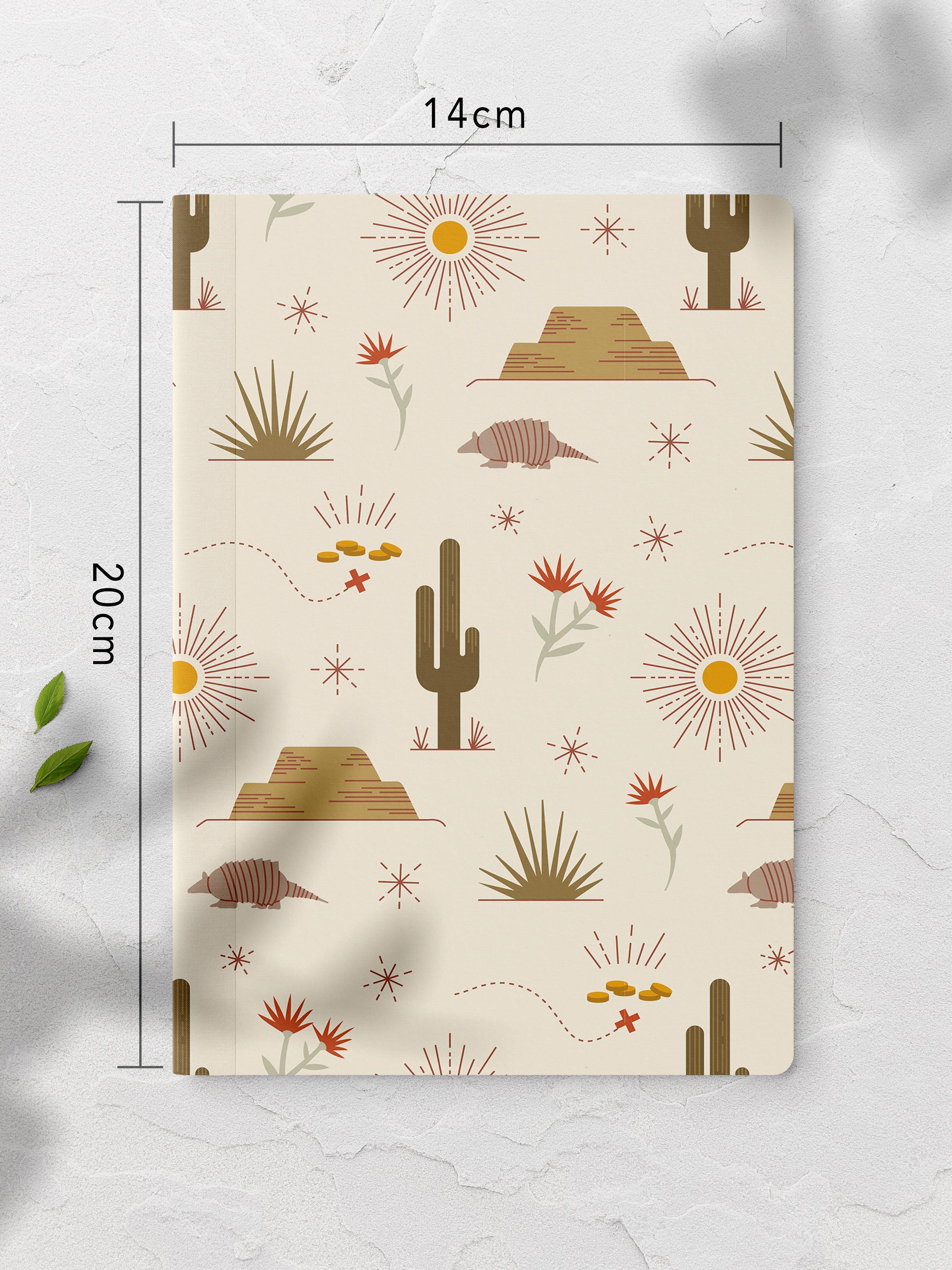 Çizgisiz Defter, Western Desenli Notebook, Not Defteri, Akıl ve Anı Defteri, 64 Sayfa, 14*21cm