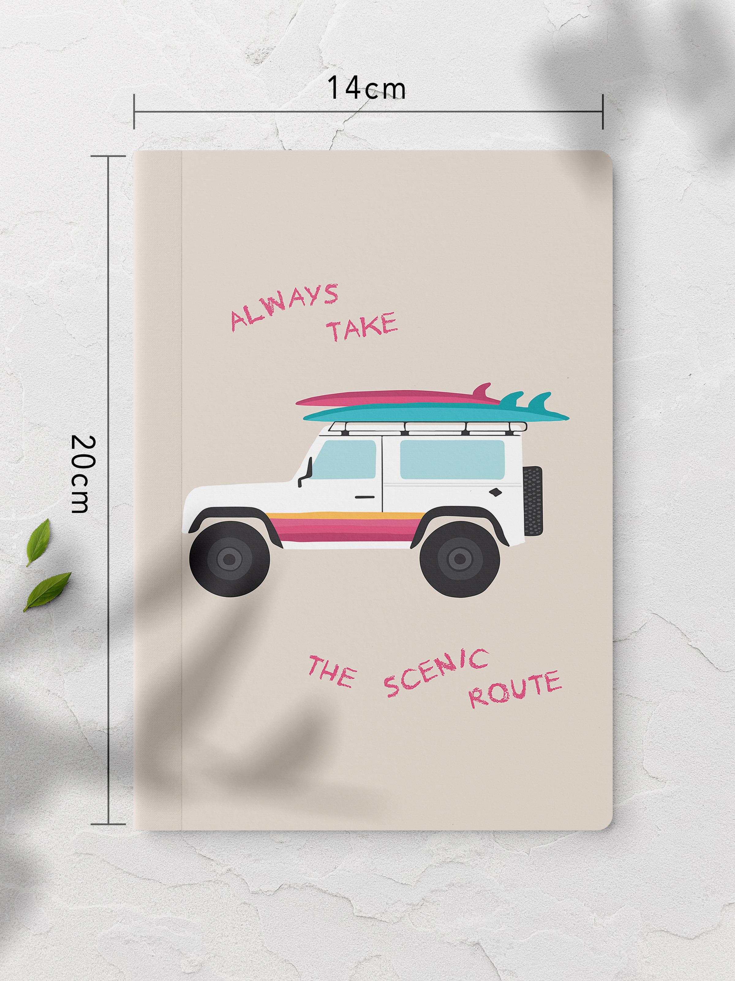 Çizgisiz Defter, Yaz İllustrasyon Notebook 4 Adet, Akıl Defteri, Not Defteri, 64 Sayfa 14*21cm