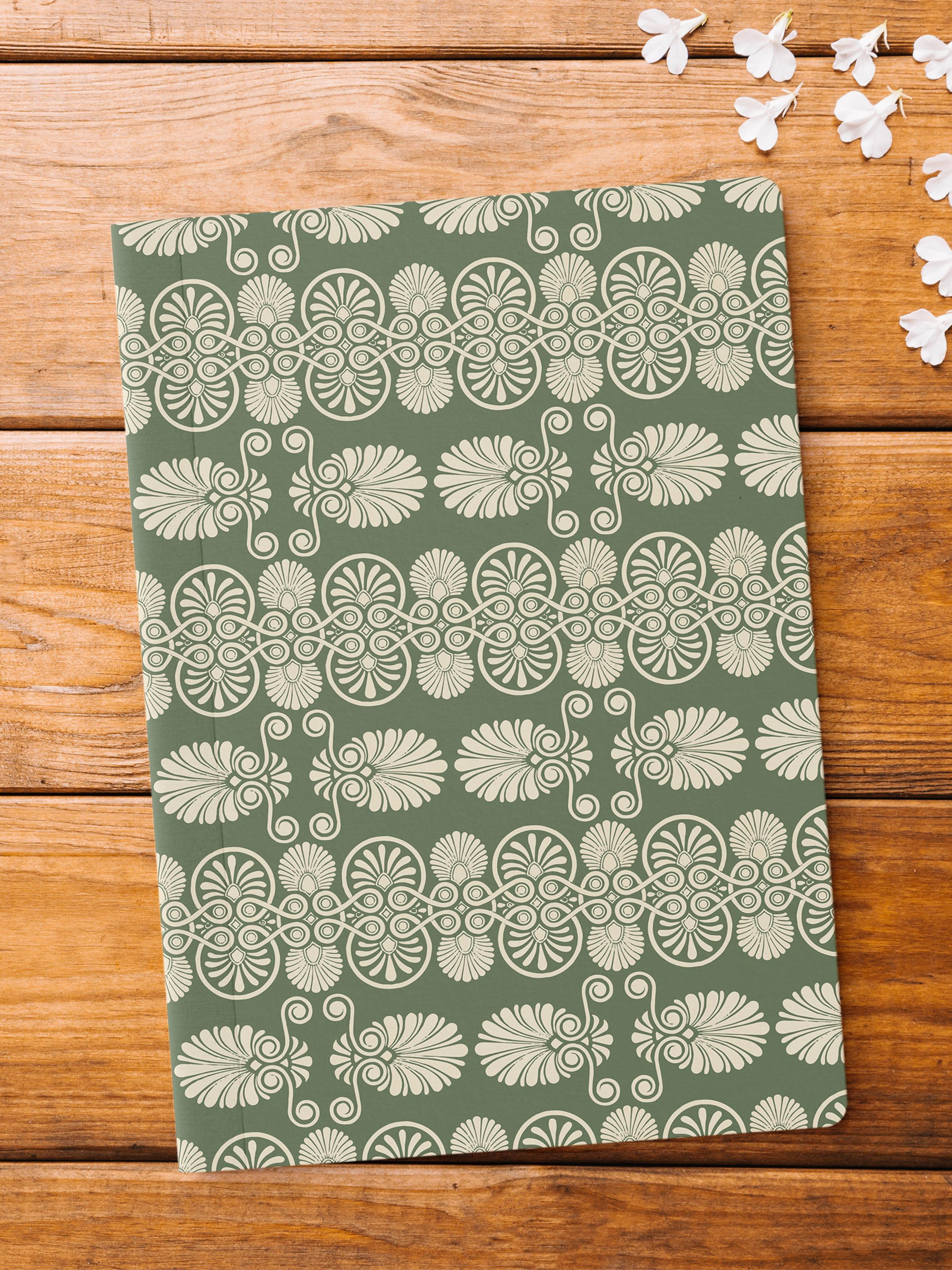 Çizgisiz Defter, Yeşil Vintage Notebook, Not Defteri, Akıl ve Anı Defteri, 64 Sayfa, 14*21cm