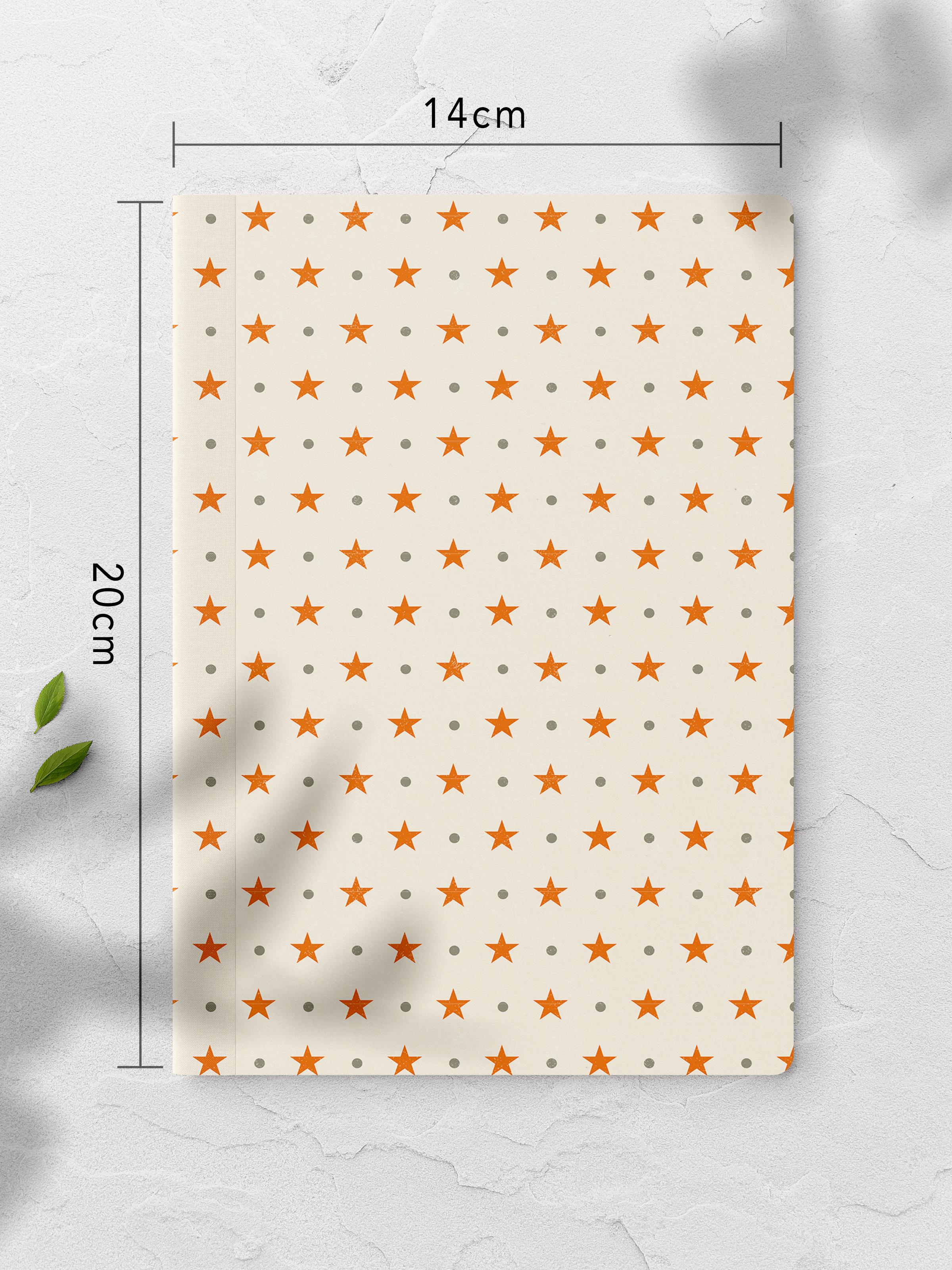 Çizgisiz Defter, Yıldız Desenli Notebook, Not Defteri, Akıl ve Anı Defteri, 64 Sayfa, 14*21cm